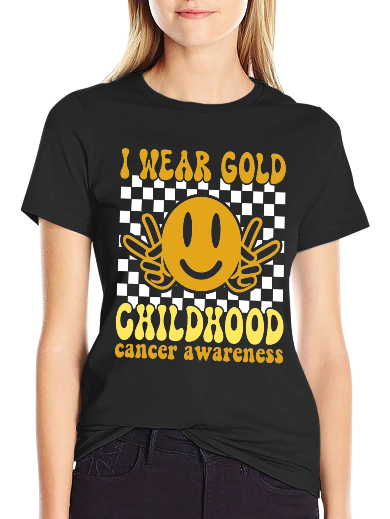 I Wear Gold Childhood Cancer Awareness Tee