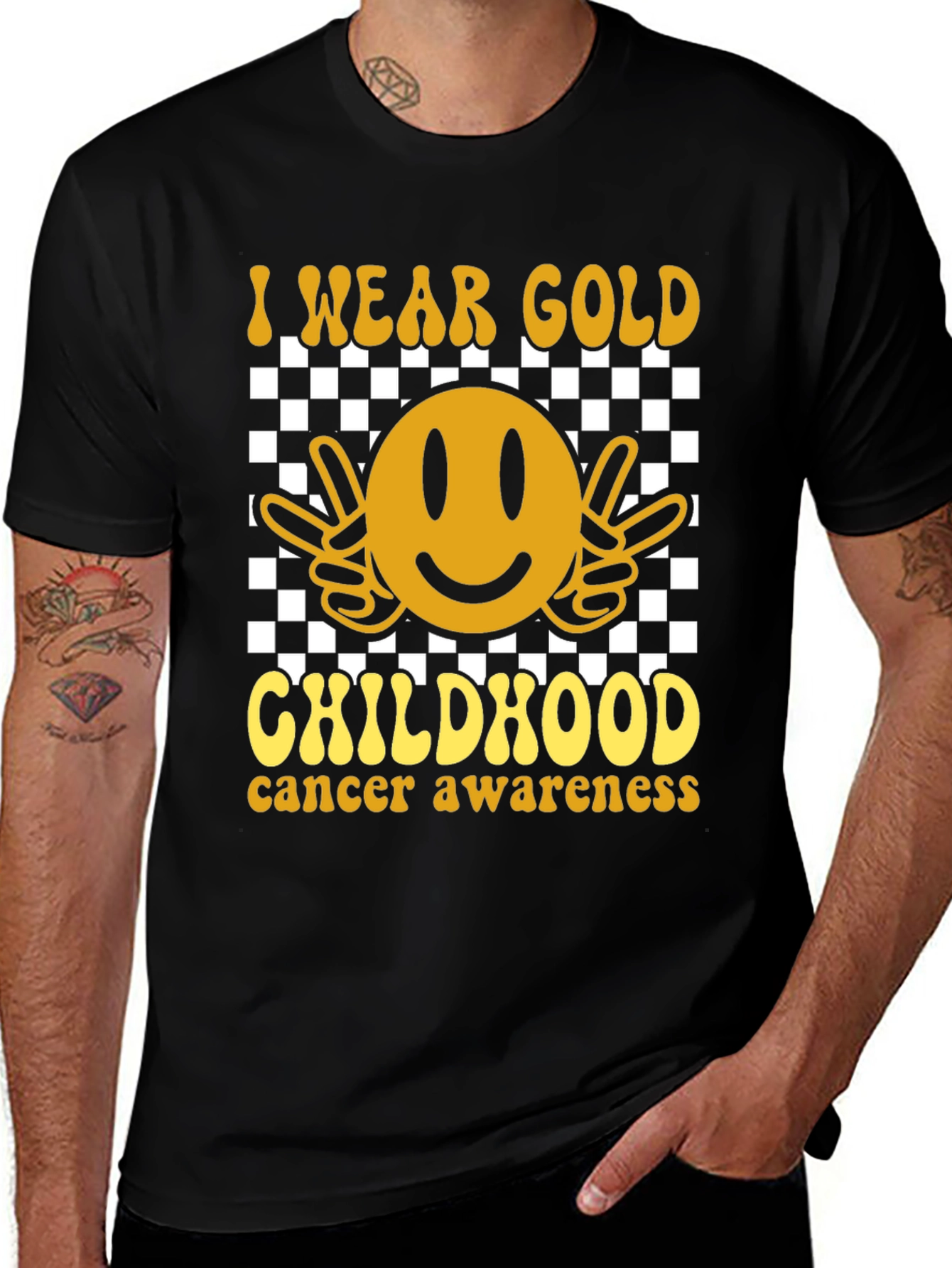 I Wear Gold Childhood Cancer Awareness Tee