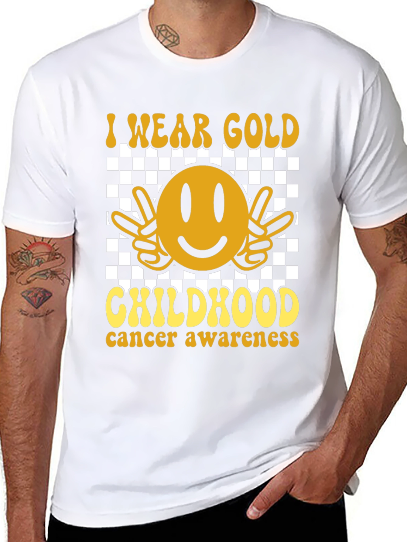 I Wear Gold Childhood Cancer Awareness Tee