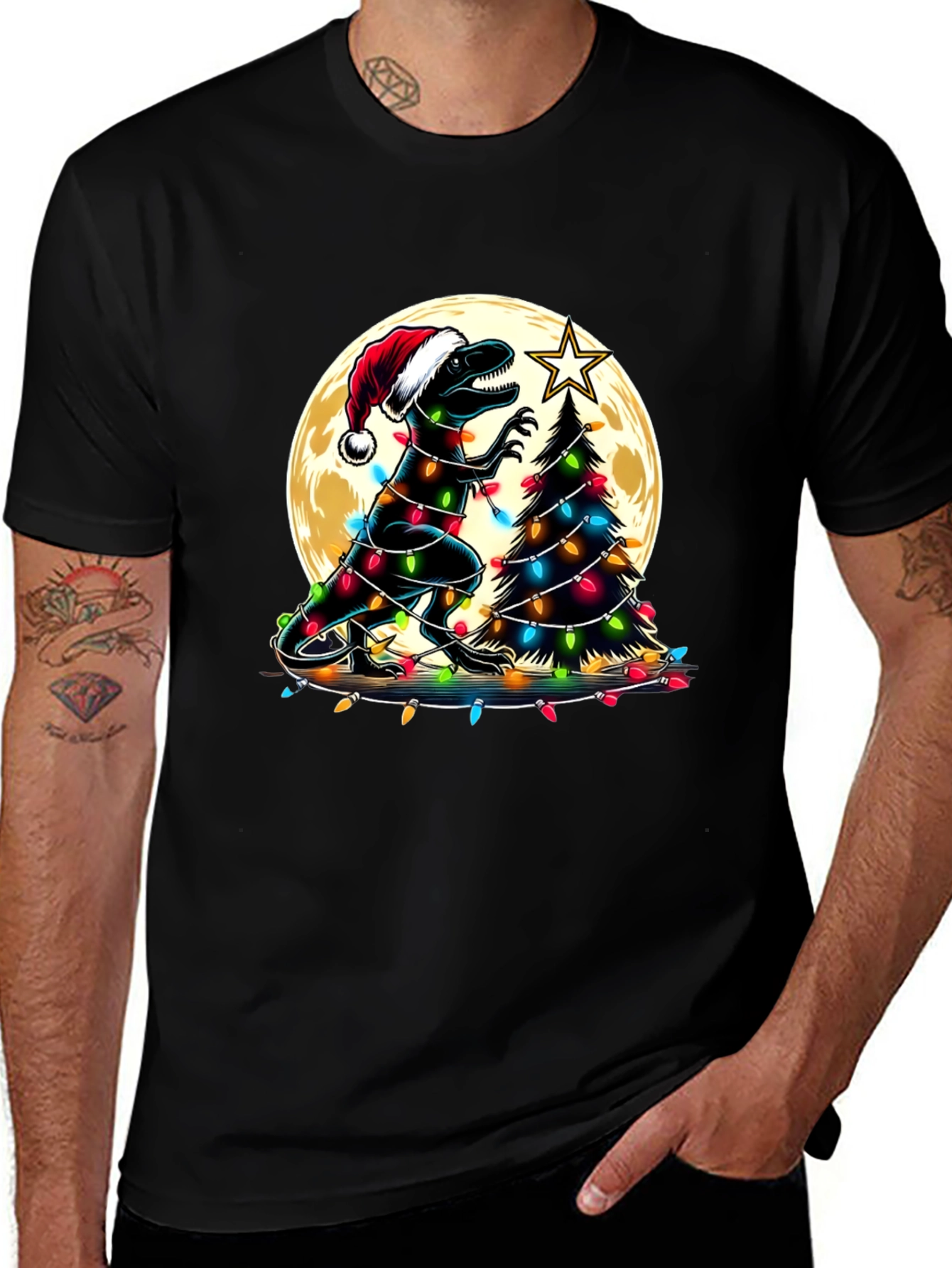 Festive Dinosaur Christmas T-Shirt