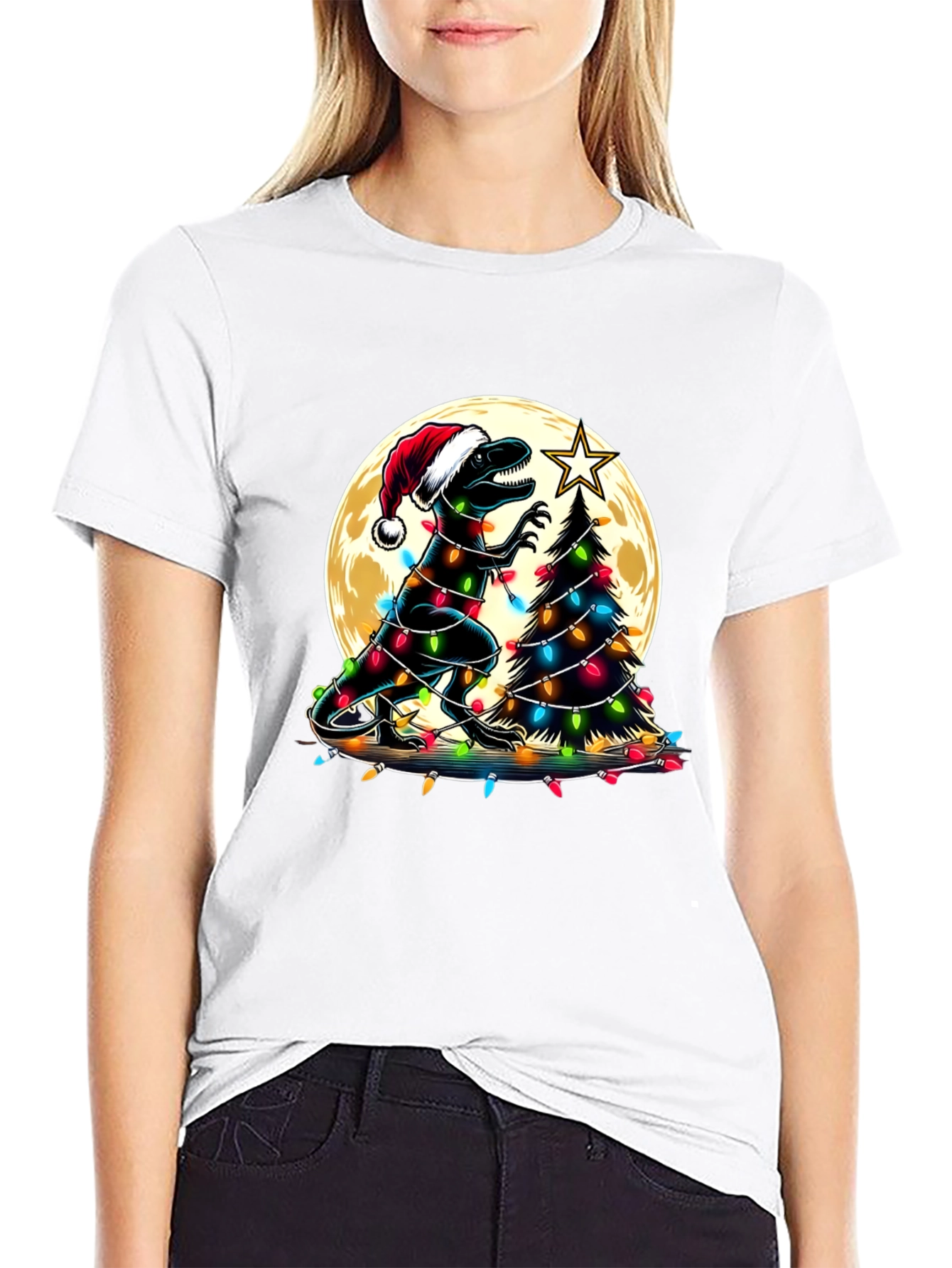 Festive Dinosaur Christmas T-Shirt