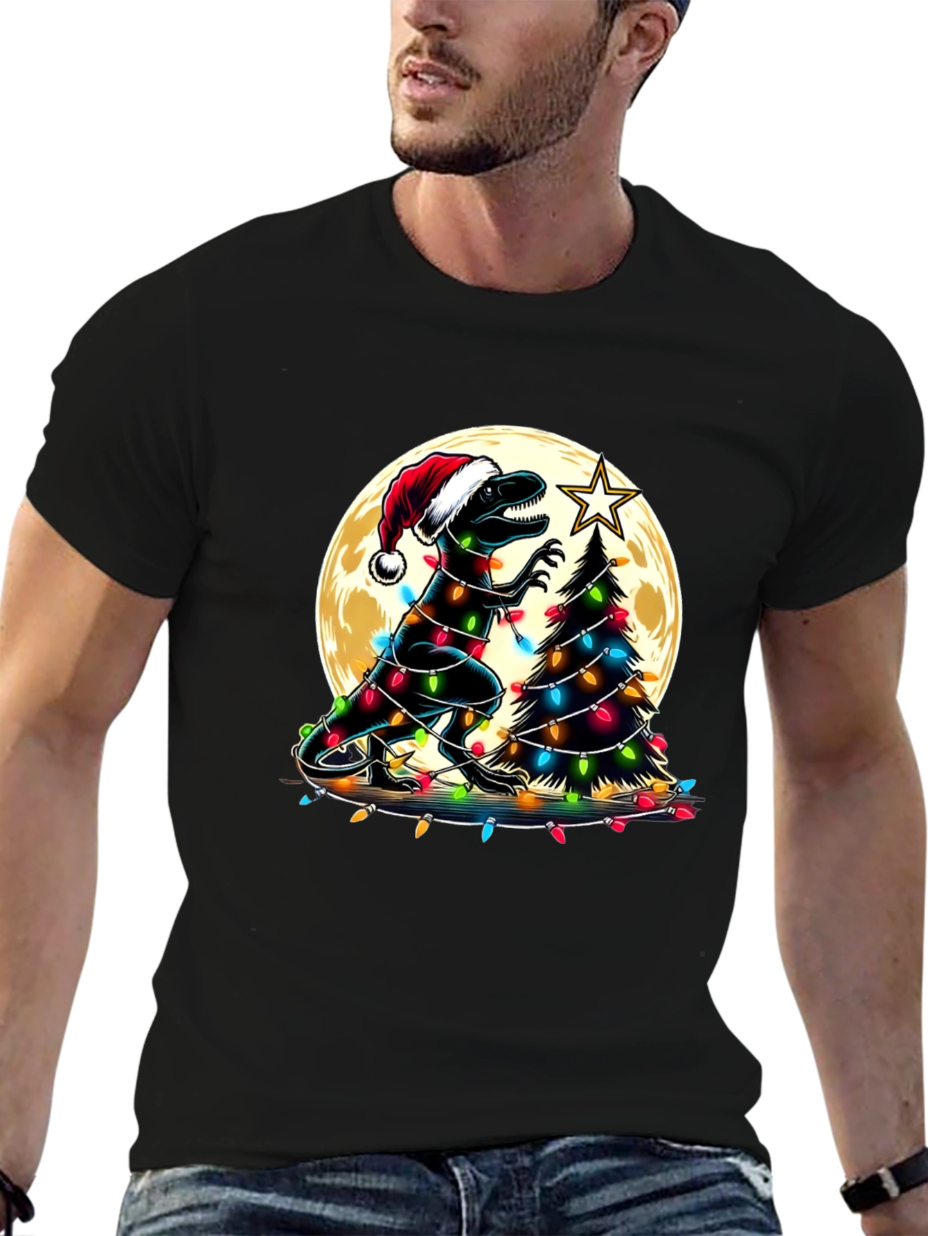 Festive Dinosaur Christmas T-Shirt