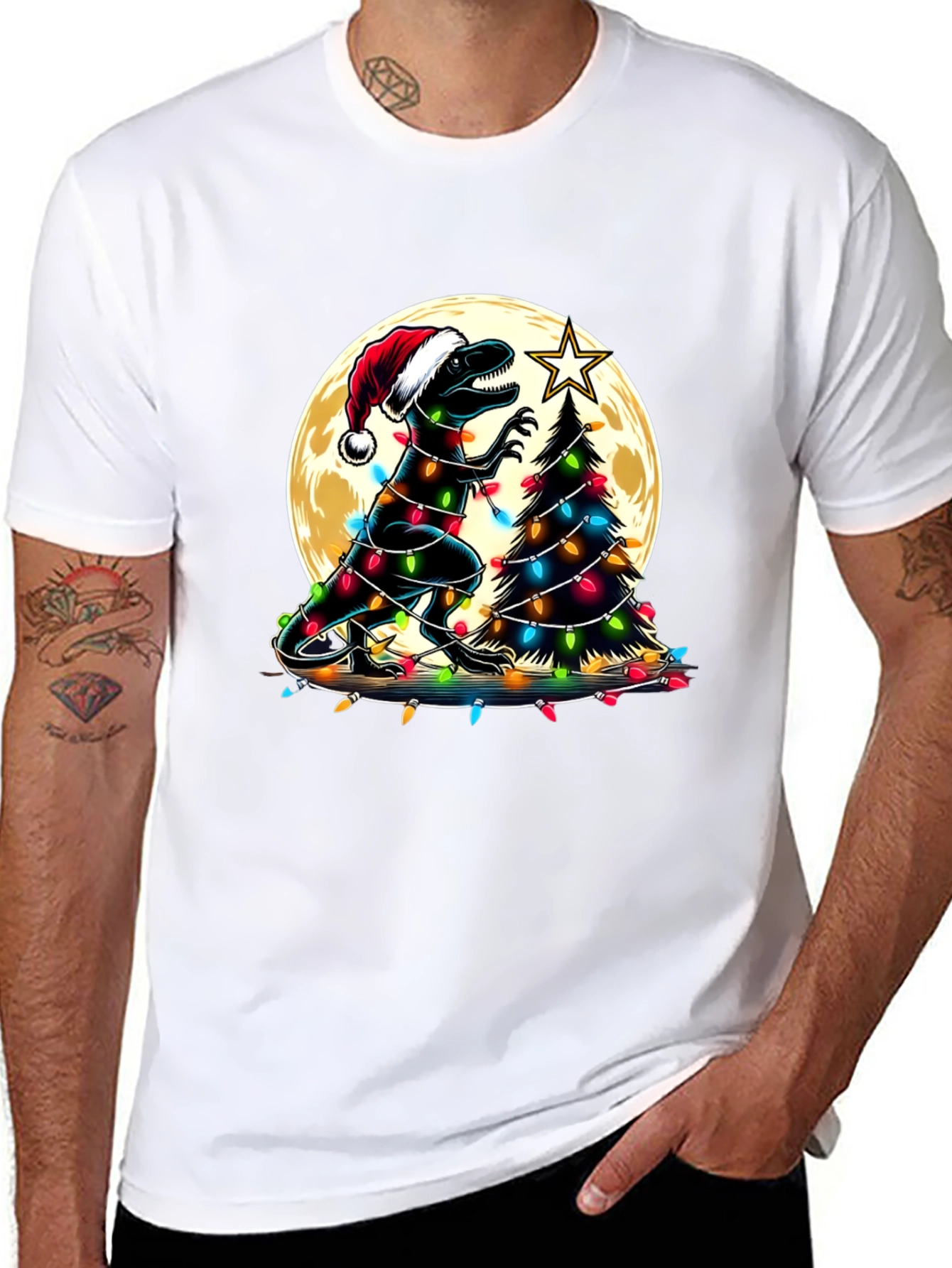 Festive Dinosaur Christmas T-Shirt