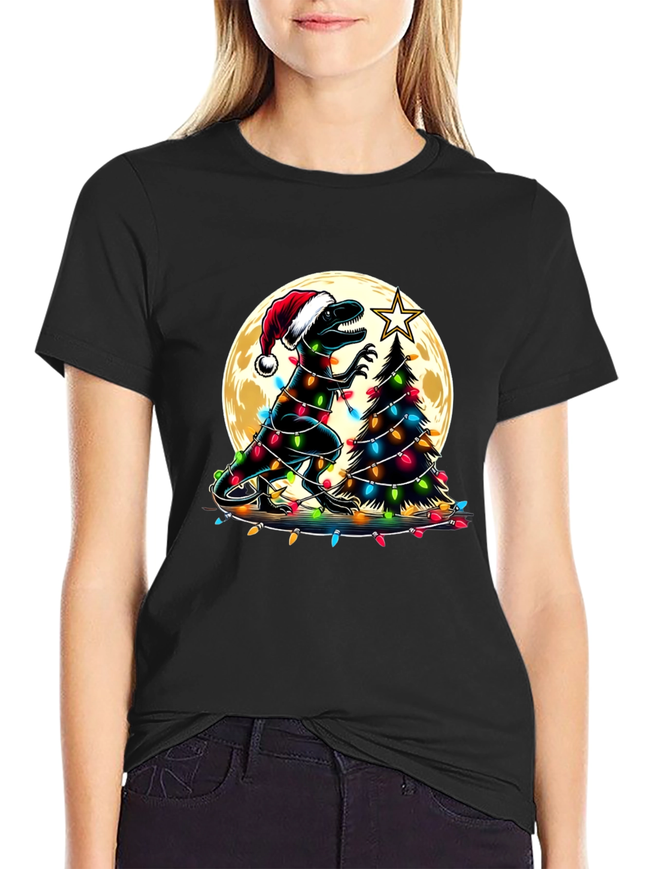 Festive Dinosaur Christmas T-Shirt