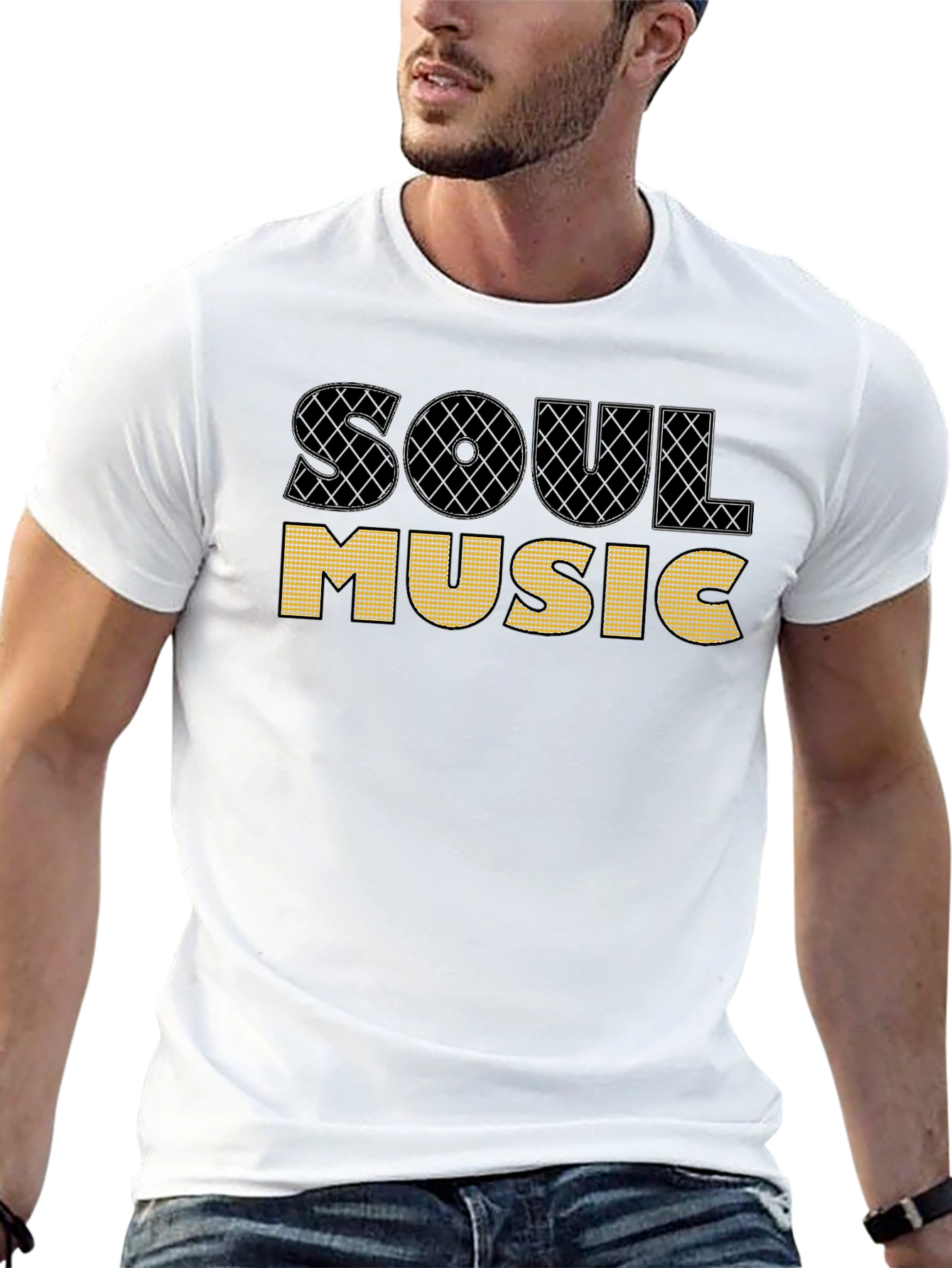 Soul Music Graphic T-Shirt Black Cotton Tee