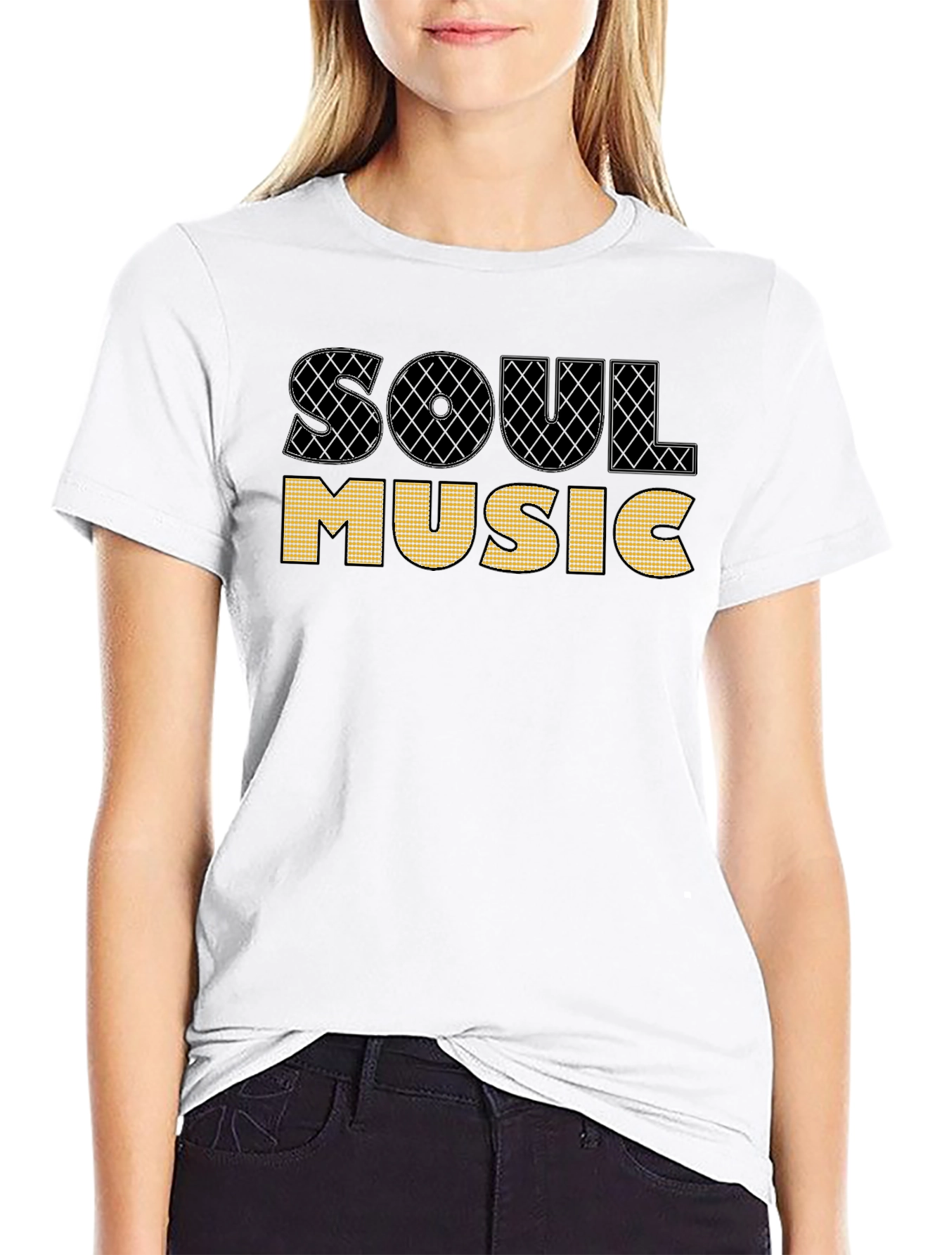 Soul Music Graphic T-Shirt Black Cotton Tee