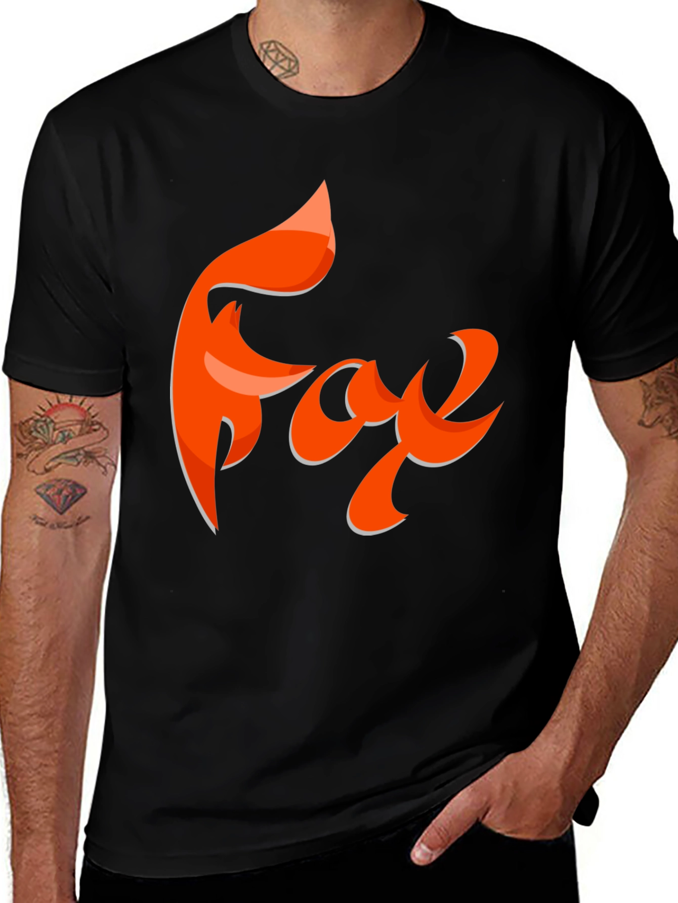 Fox Graphic T-Shirt - Black