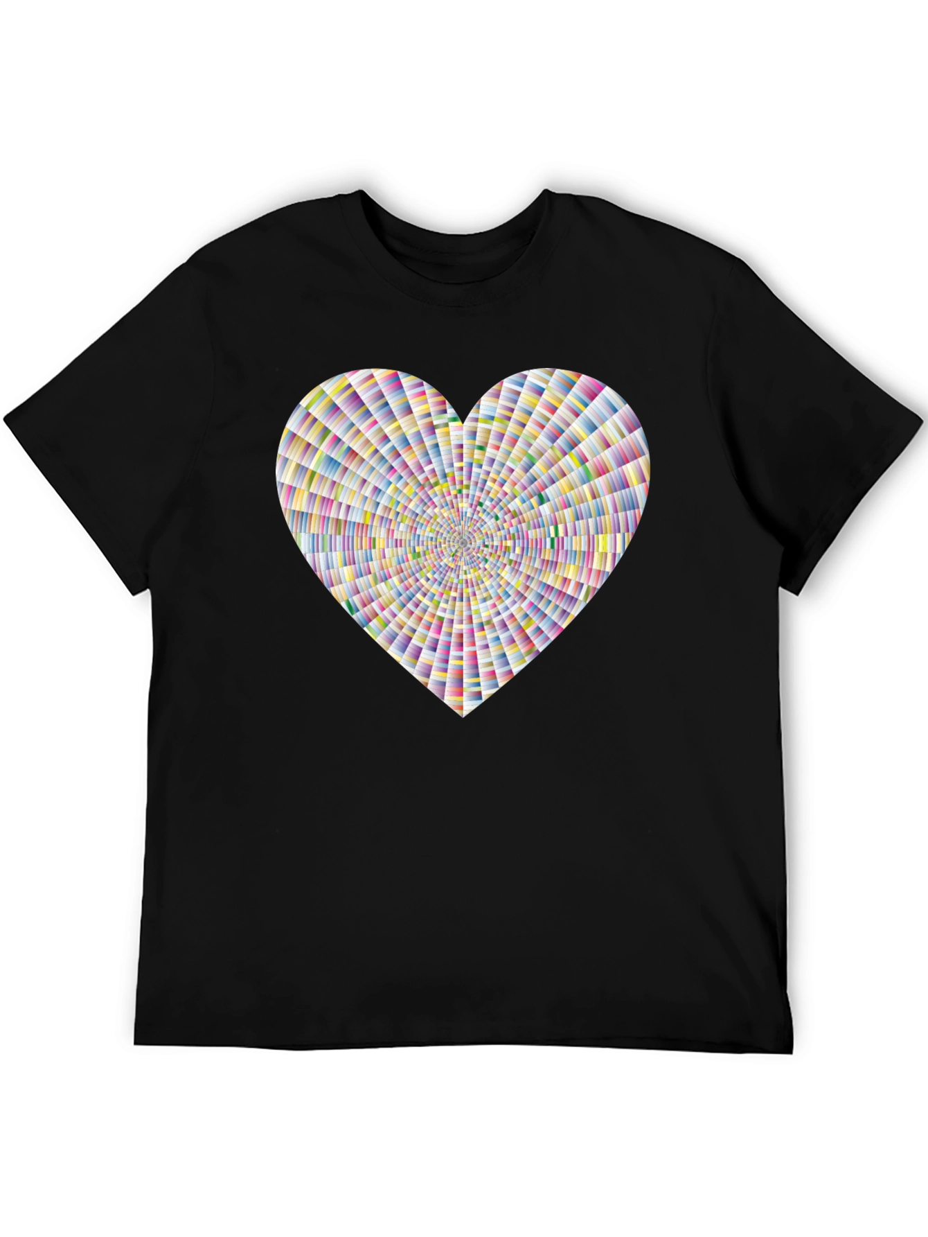 Vibrant Geometric Heart Graphic Tee