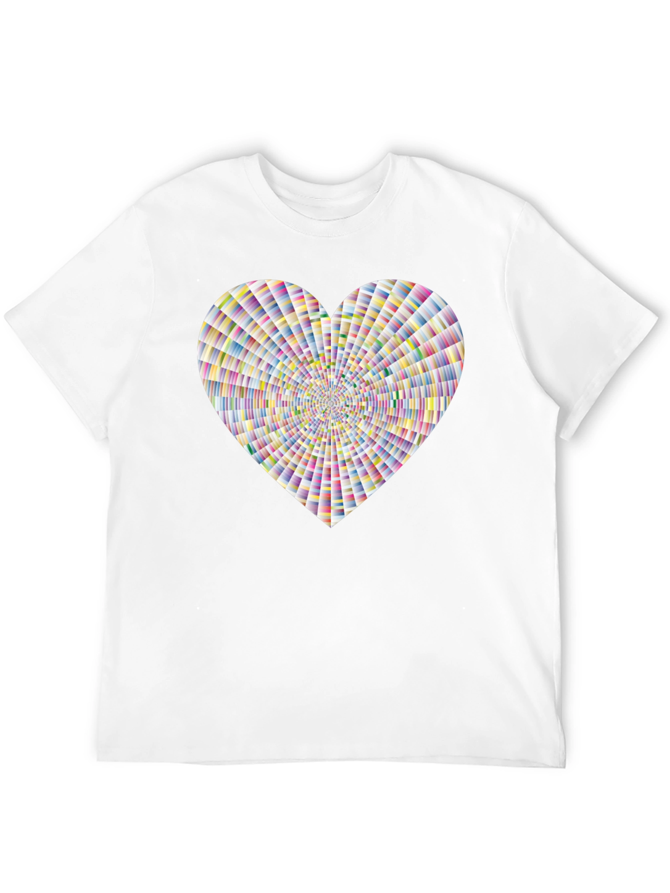 Vibrant Geometric Heart Graphic Tee