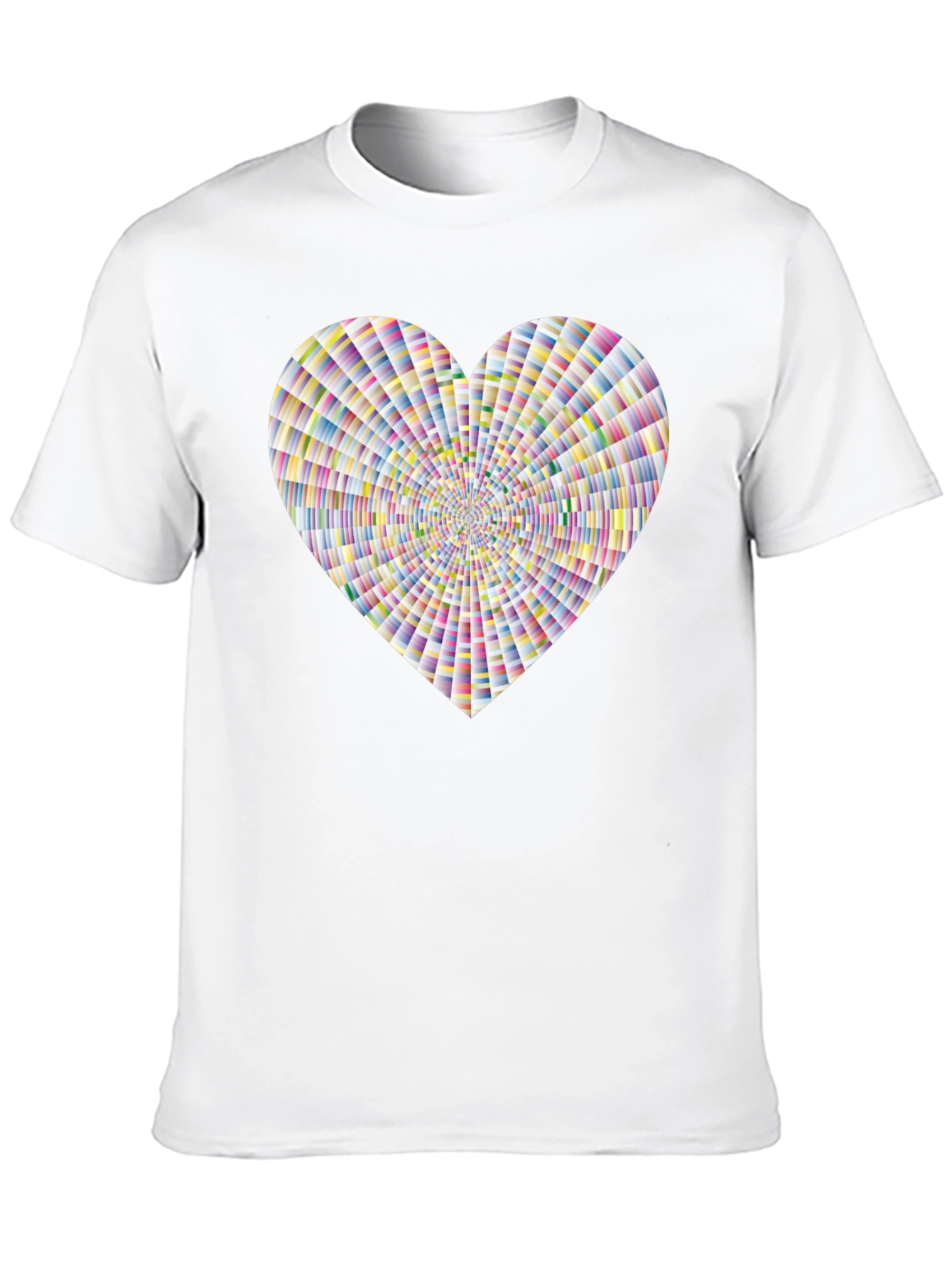 Vibrant Geometric Heart Graphic Tee