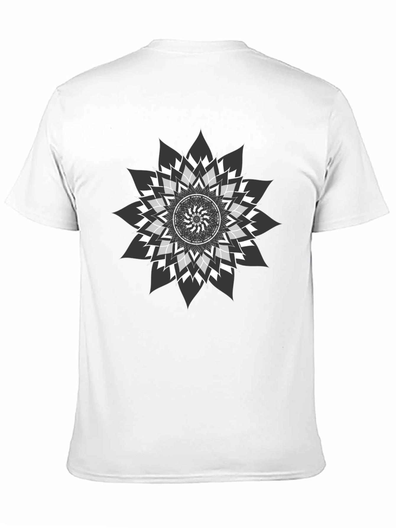 Geometric Mandala Graphic Tee - Black