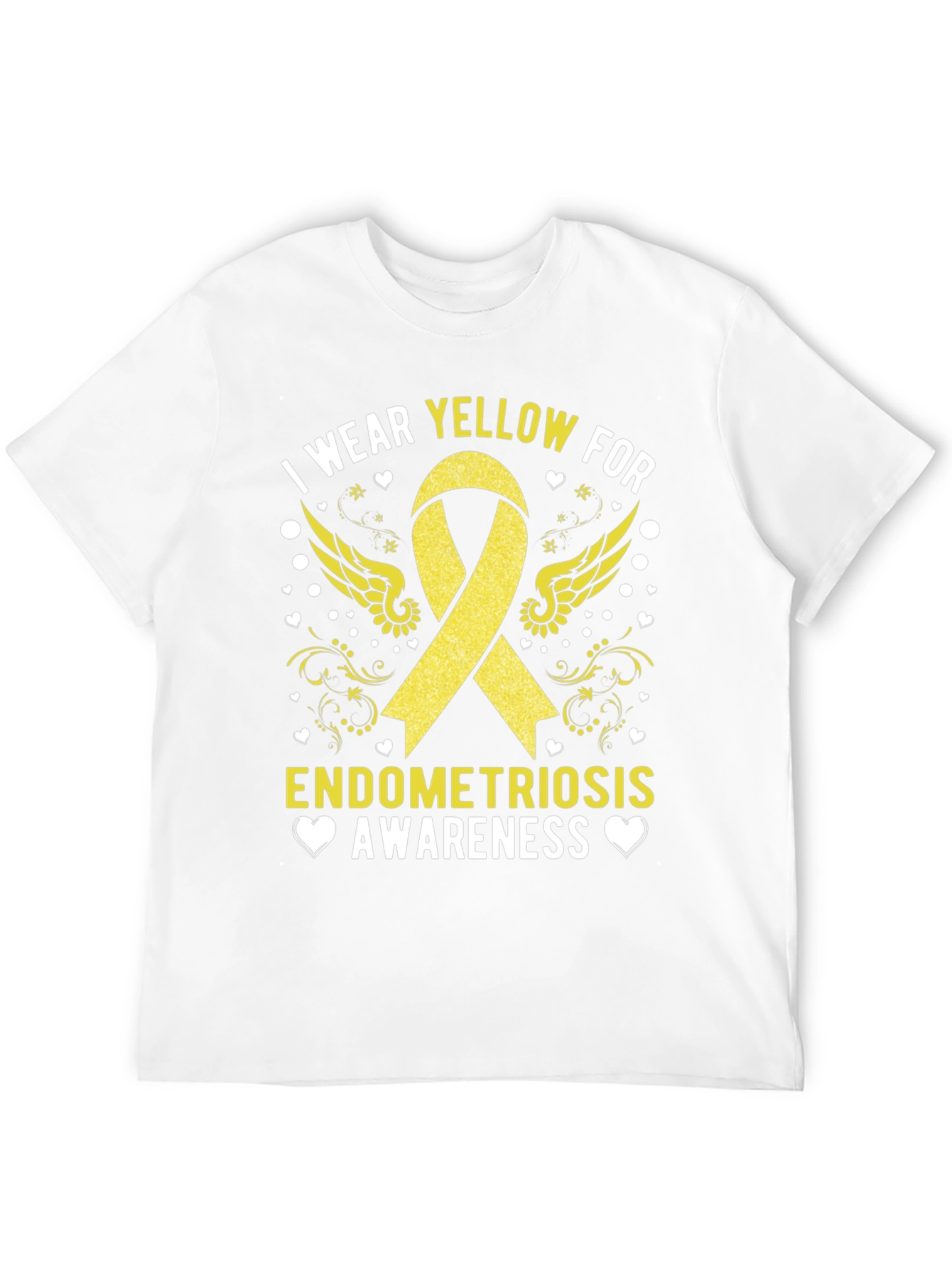Endometriosis Awareness T-Shirt - Yellow Ribbon Support