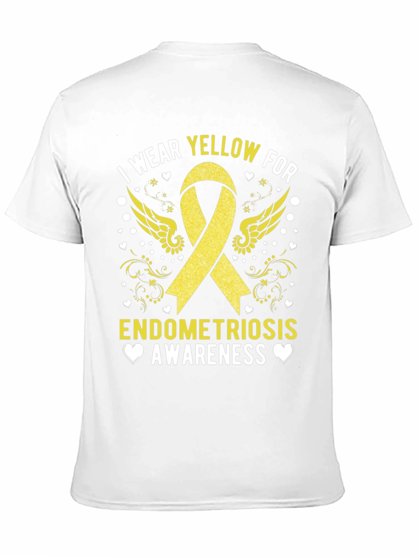 Endometriosis Awareness T-Shirt - Yellow Ribbon Support