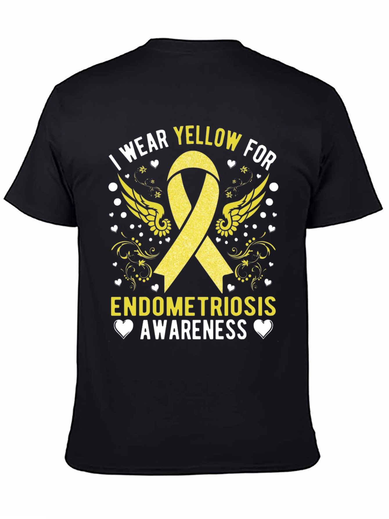 Endometriosis Awareness T-Shirt - Yellow Ribbon Support