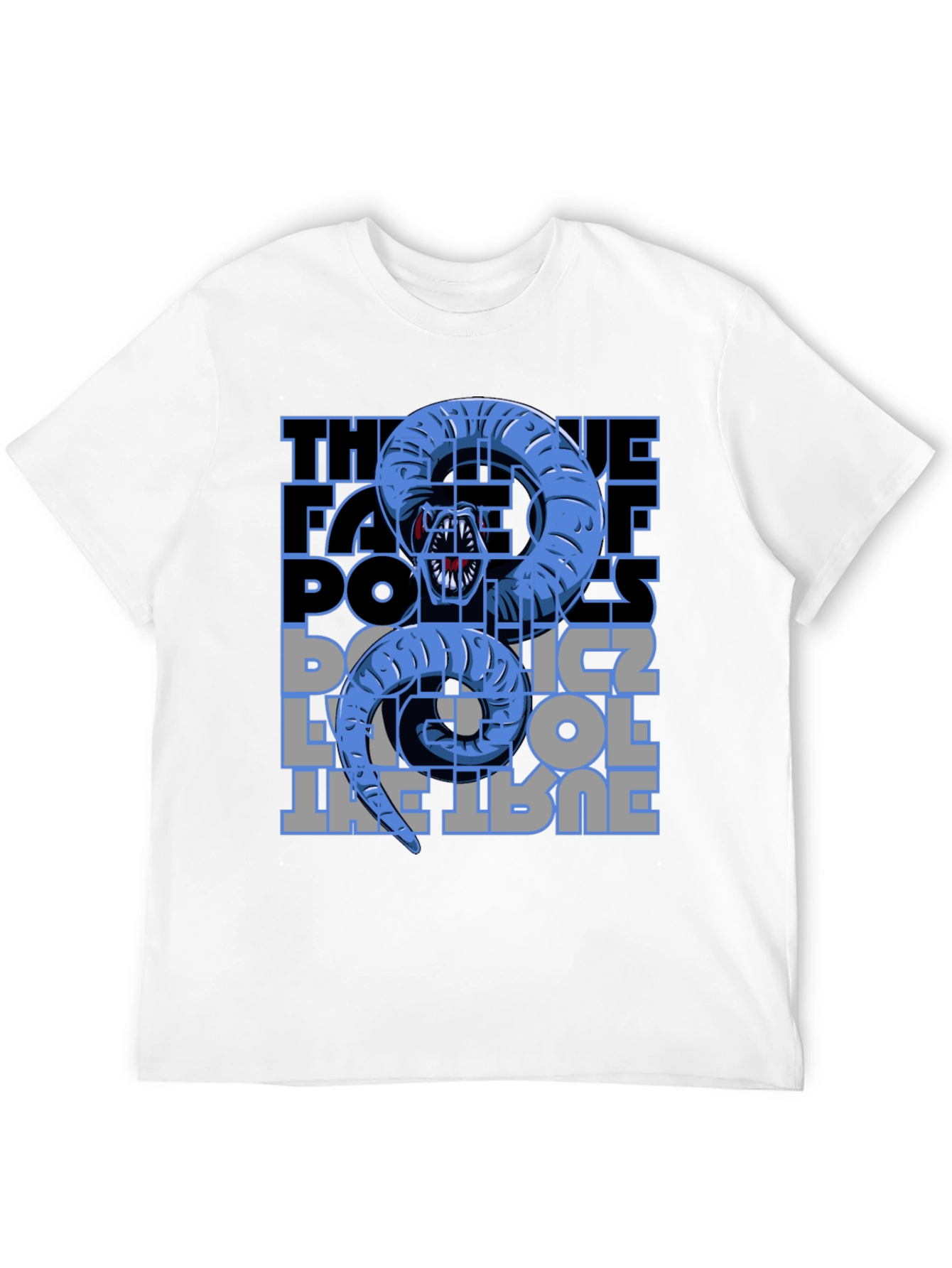 Serpentine Text Graphic Tee - Unique Black Cotton Shirt