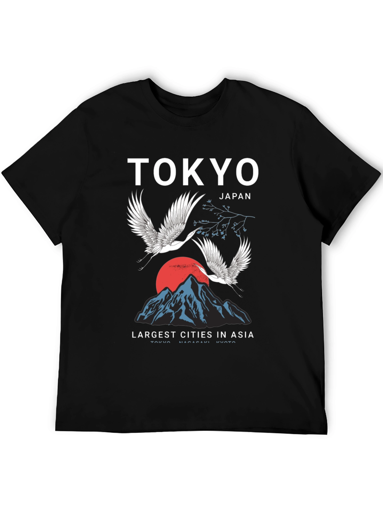 Tokyo Japan Crane Mountain Graphic T-Shirt