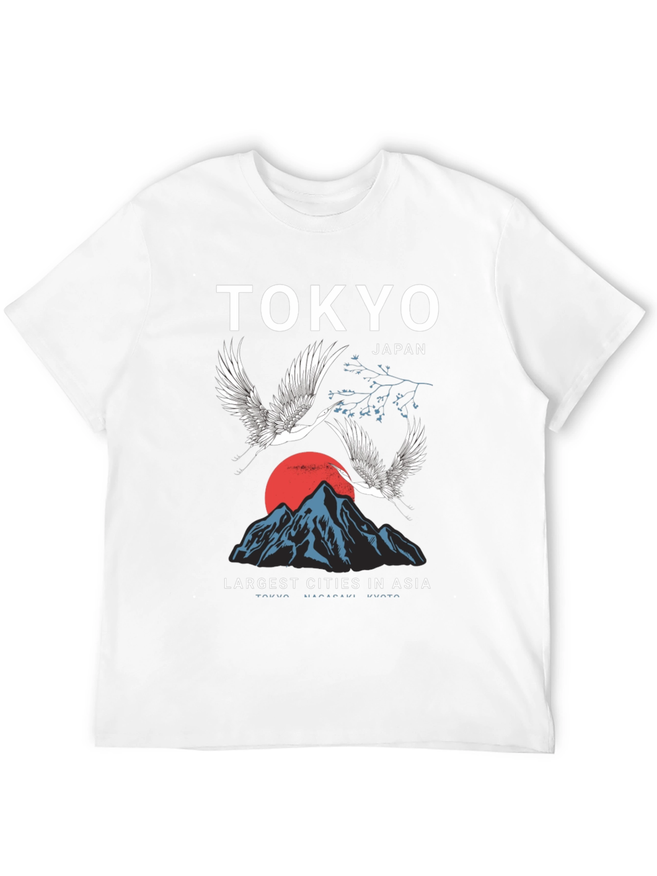 Tokyo Japan Crane Mountain Graphic T-Shirt