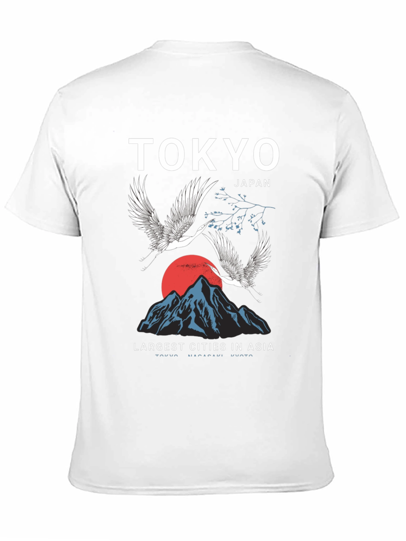 Tokyo Japan Crane Mountain Graphic T-Shirt