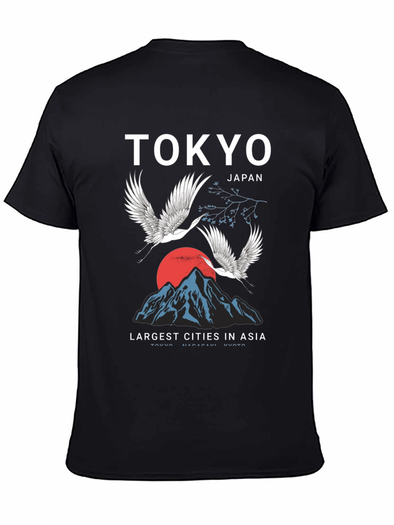 Tokyo Japan Crane Mountain Graphic T-Shirt