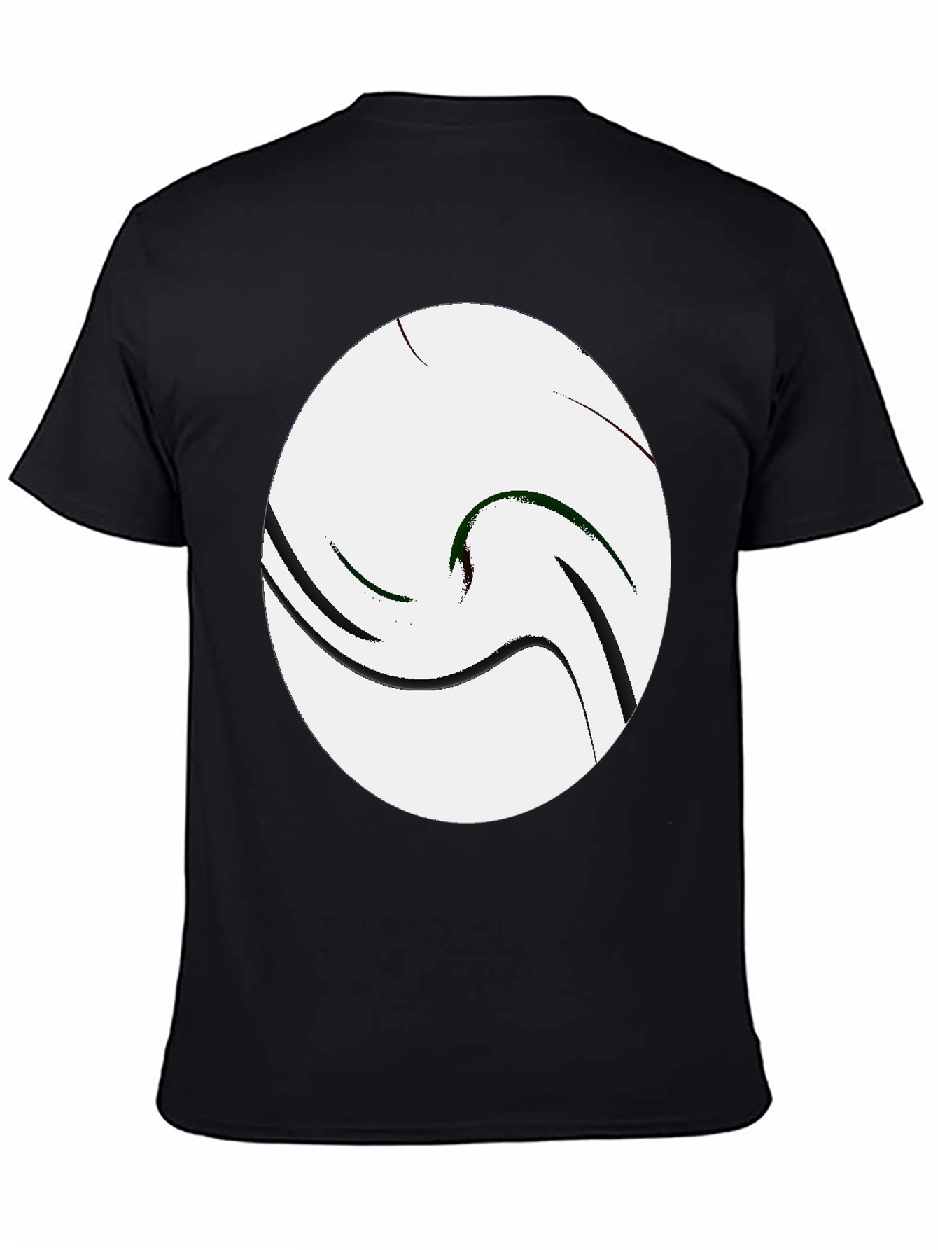 Abstract Swirl Graphic Tee - Casual Black T-Shirt