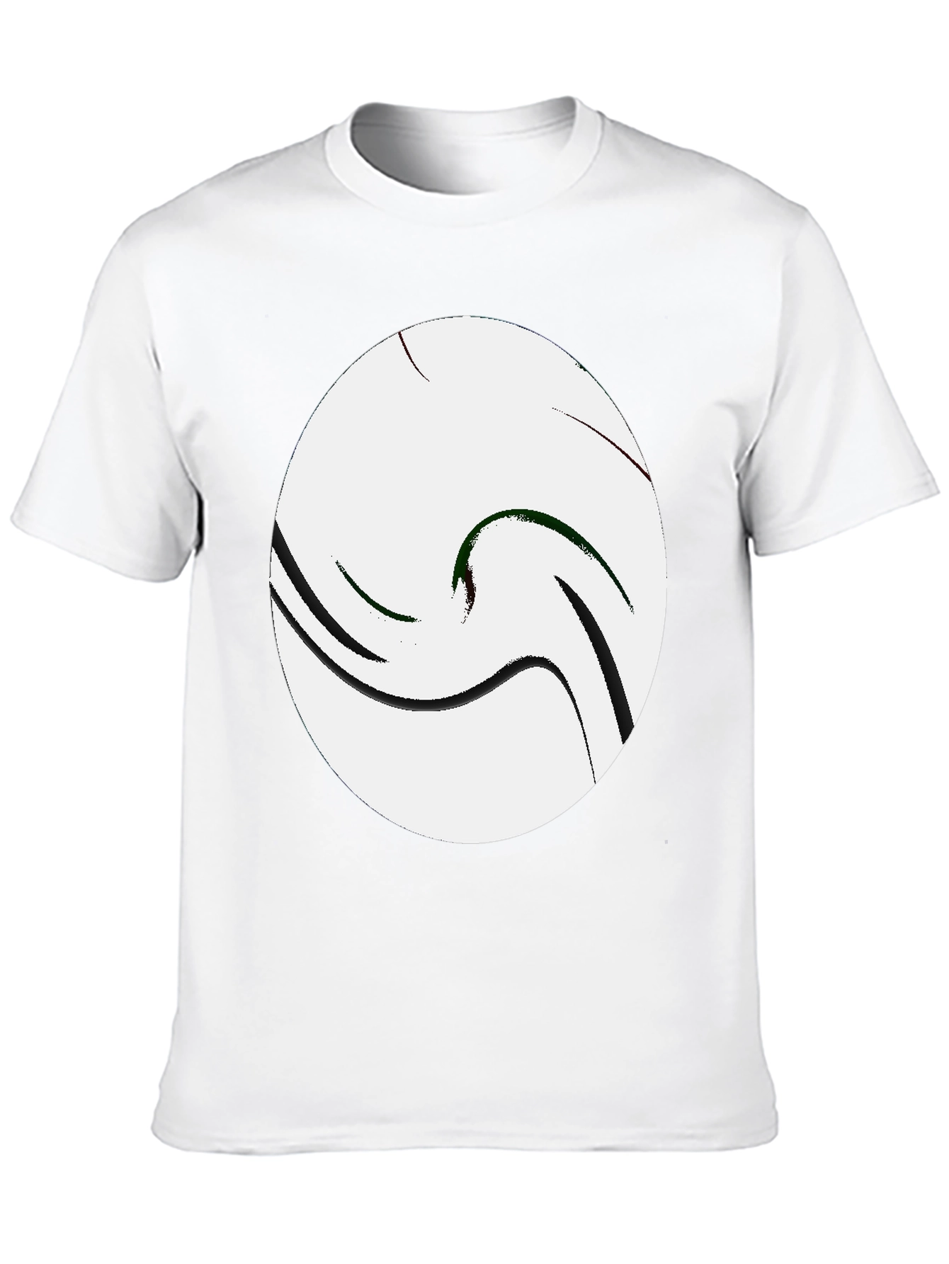 Abstract Swirl Graphic Tee - Casual Black T-Shirt