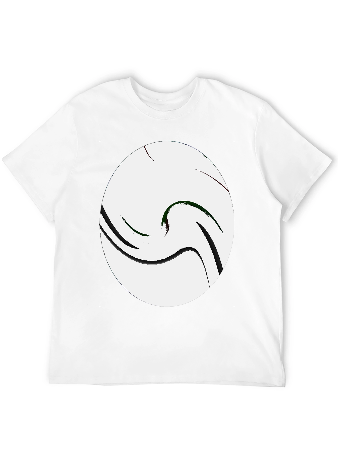 Abstract Swirl Graphic Tee - Casual Black T-Shirt