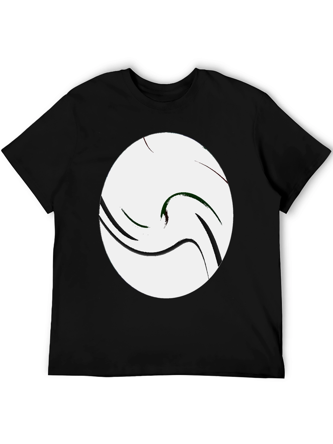 Abstract Swirl Graphic Tee - Casual Black T-Shirt