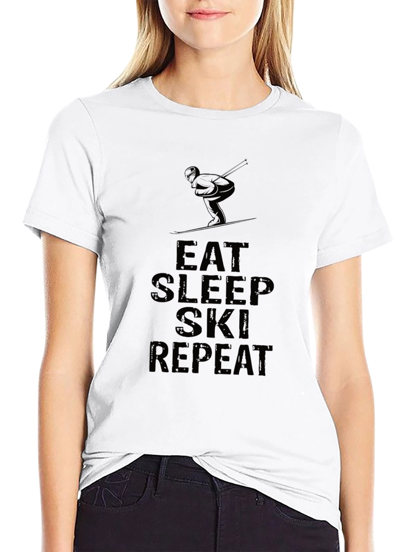 Eat Sleep Ski Repeat Graphic T-Shirt