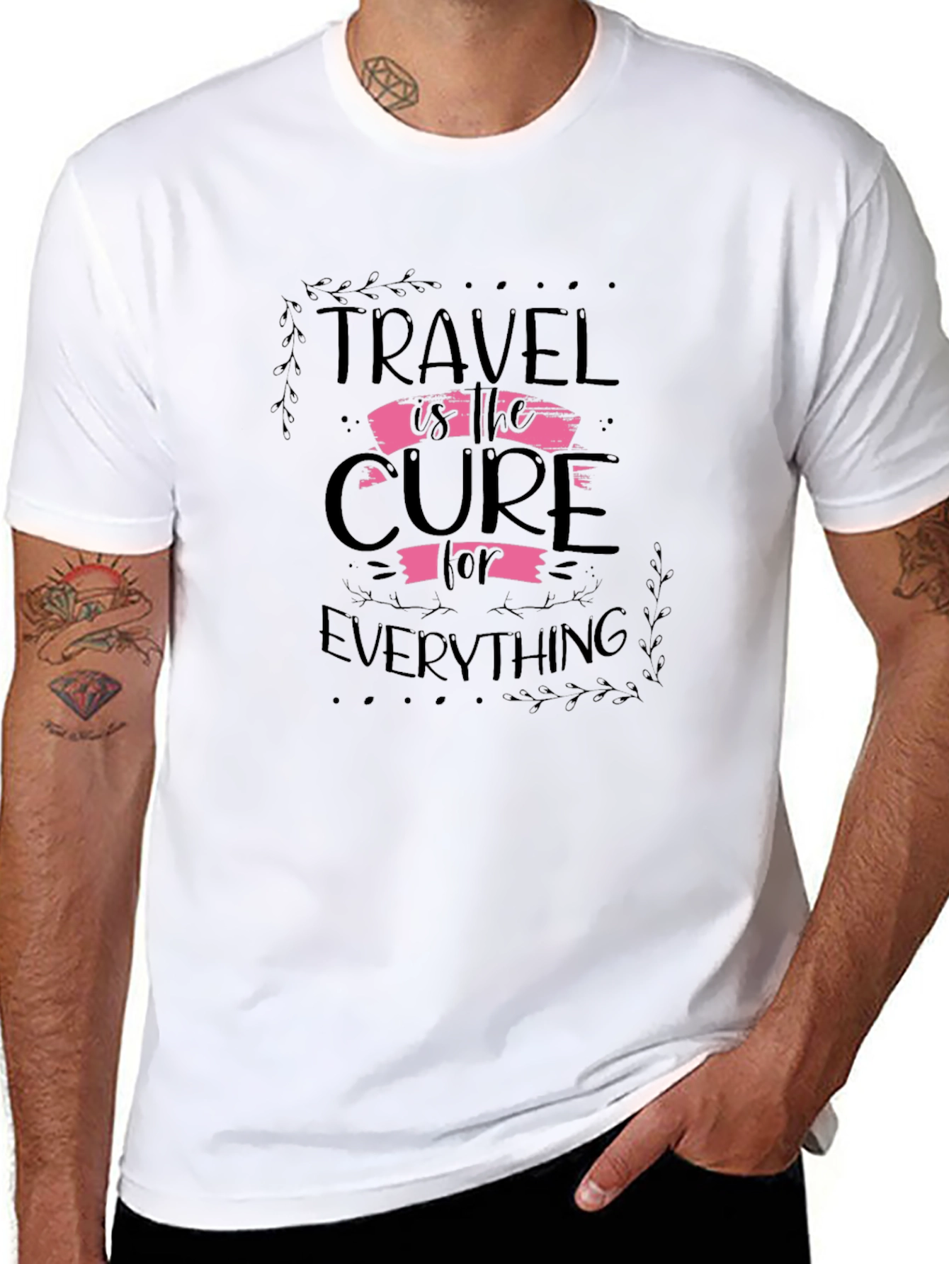 Travel is the Cure Black Graphic Tee