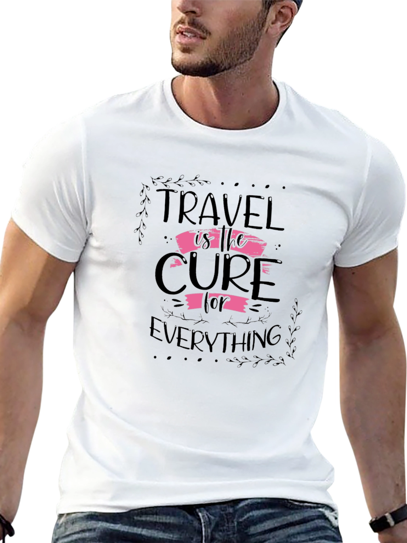 Travel is the Cure Black Graphic Tee