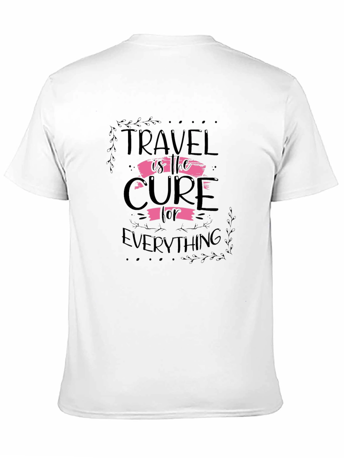 Travel is the Cure Black Graphic Tee