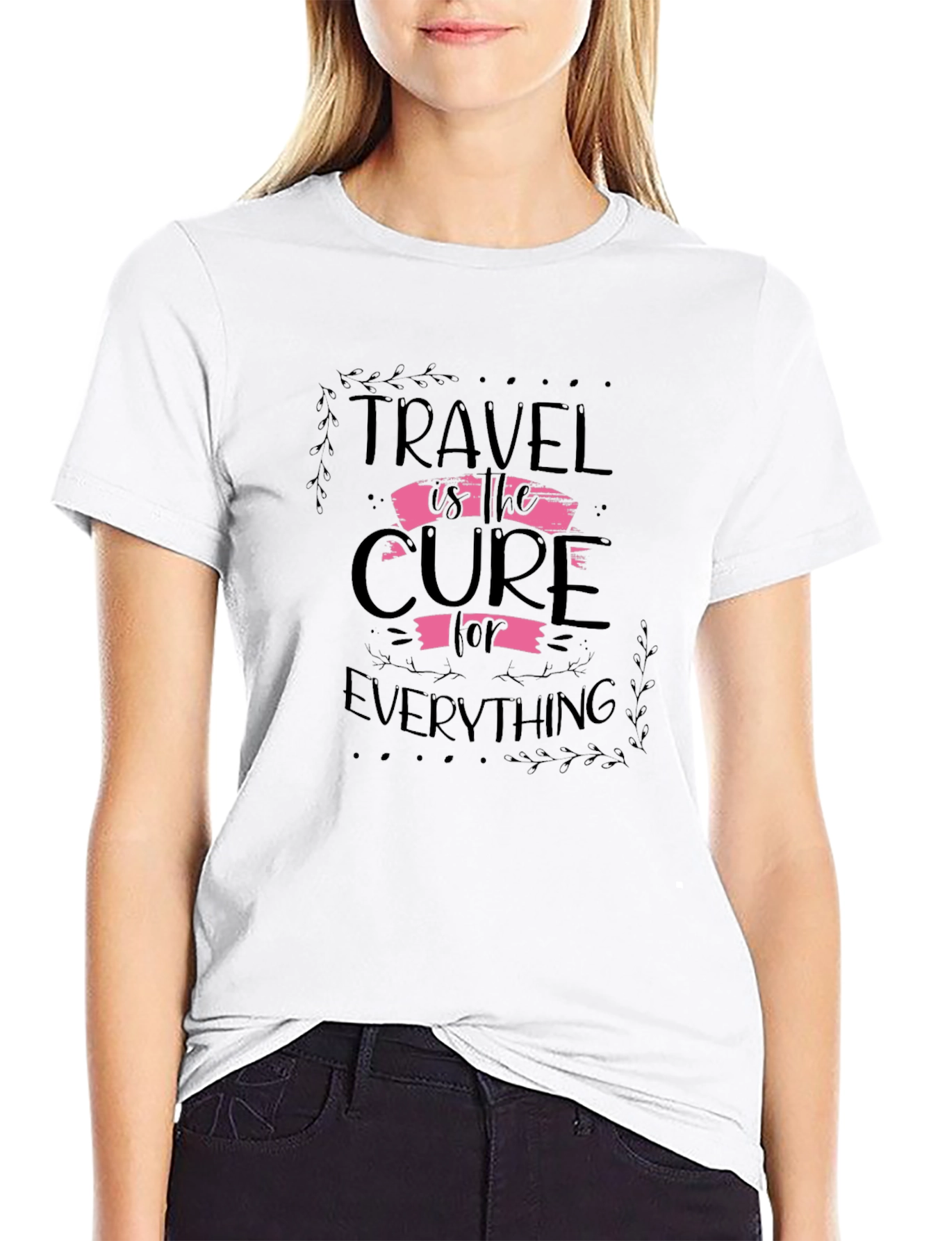 Travel is the Cure Black Graphic Tee