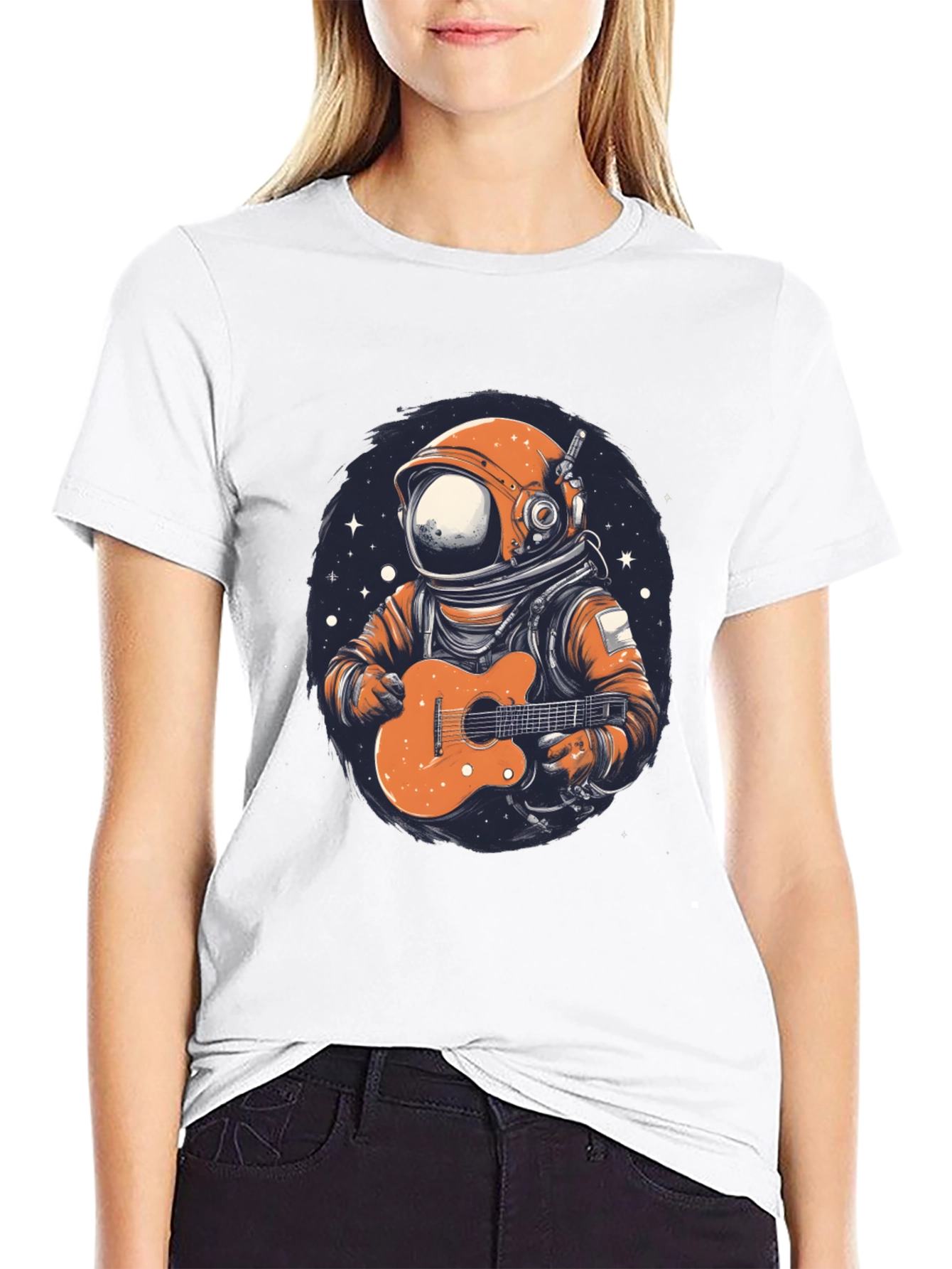 Astronaut Guitar Player Graphic T-Shirt