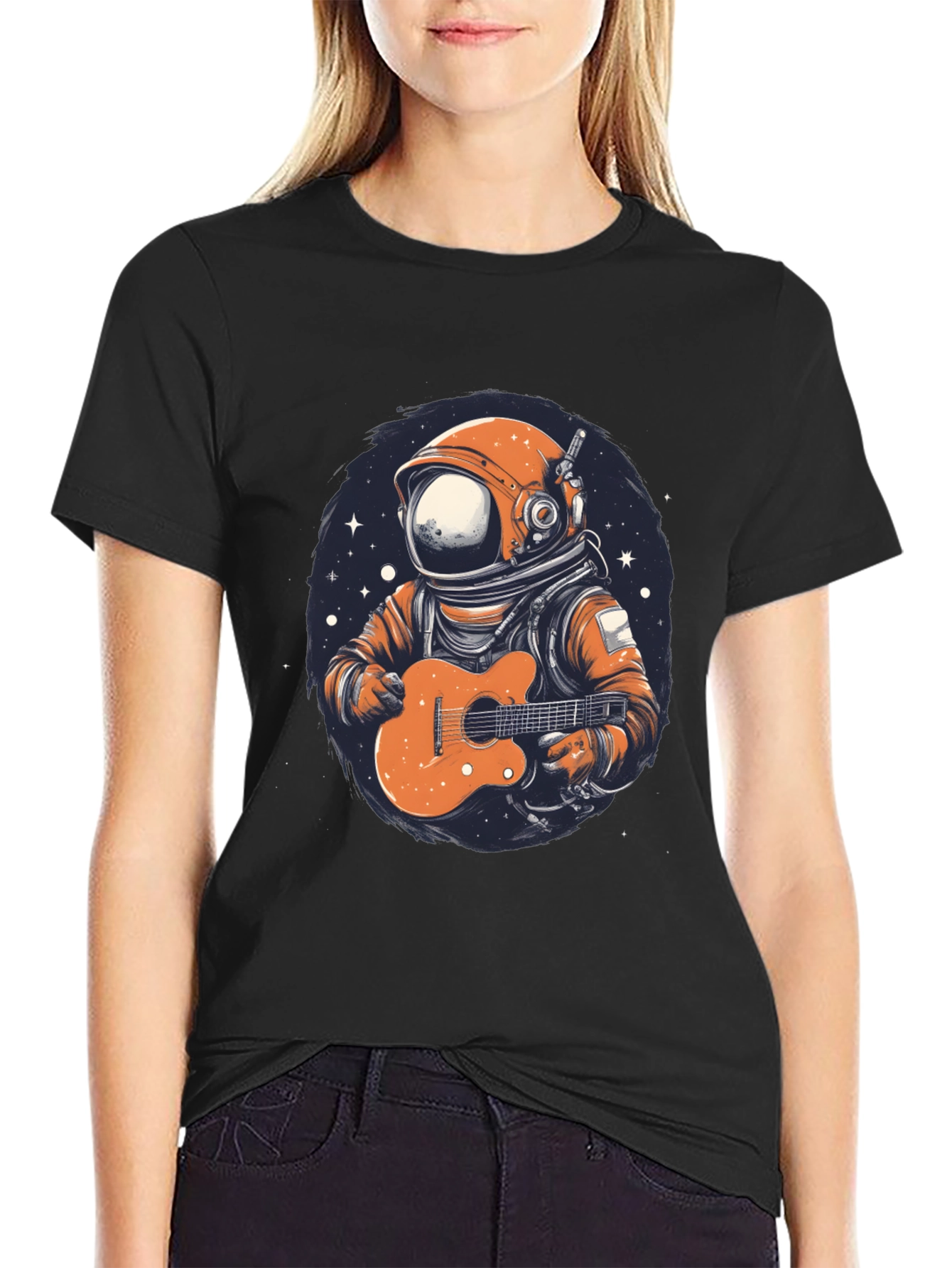 Astronaut Guitar Player Graphic T-Shirt