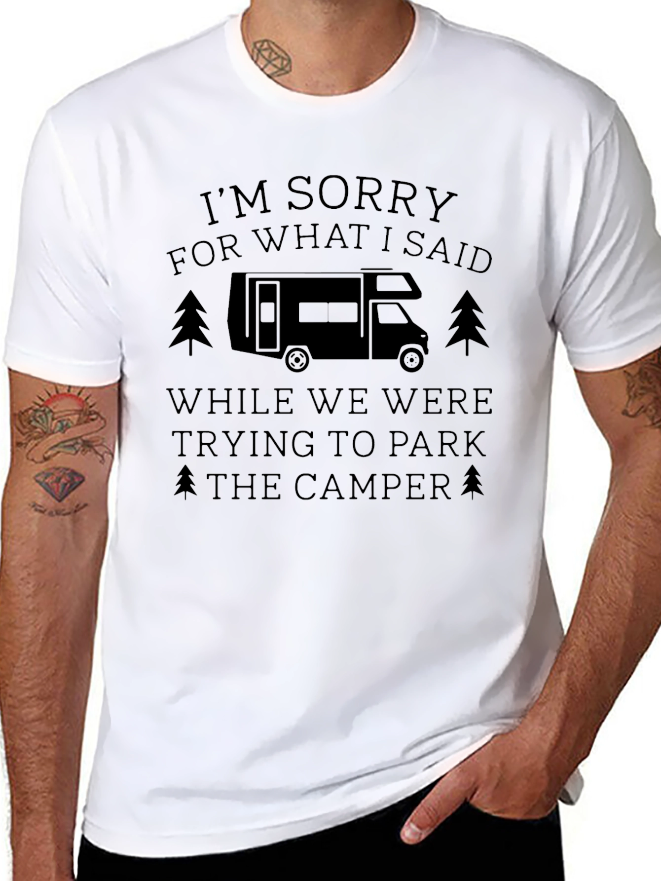 Camper Apology Graphic Tee - Black