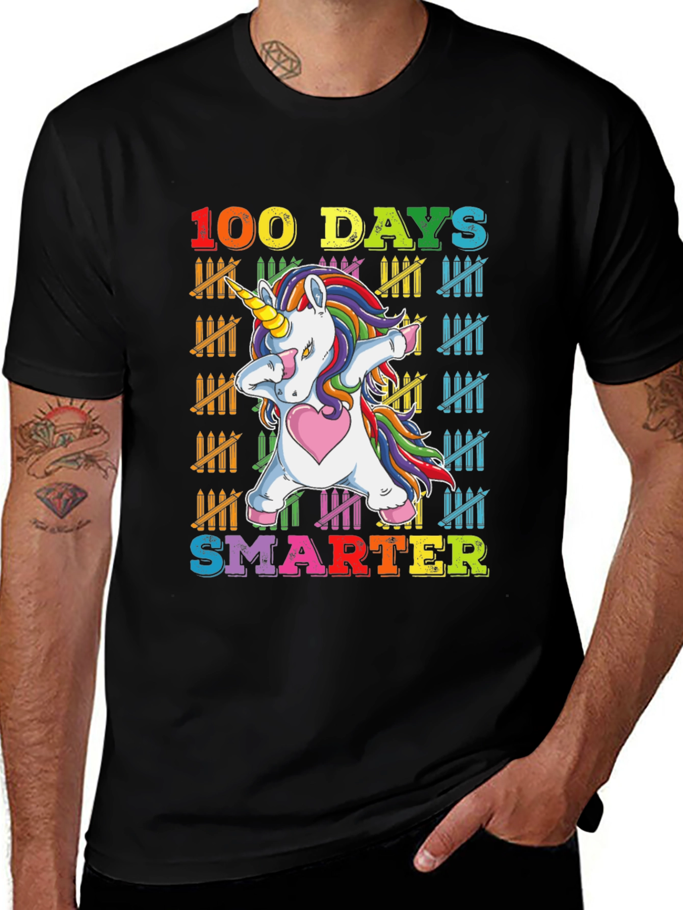 100 Days Smarter Unicorn Dabbing T-Shirt