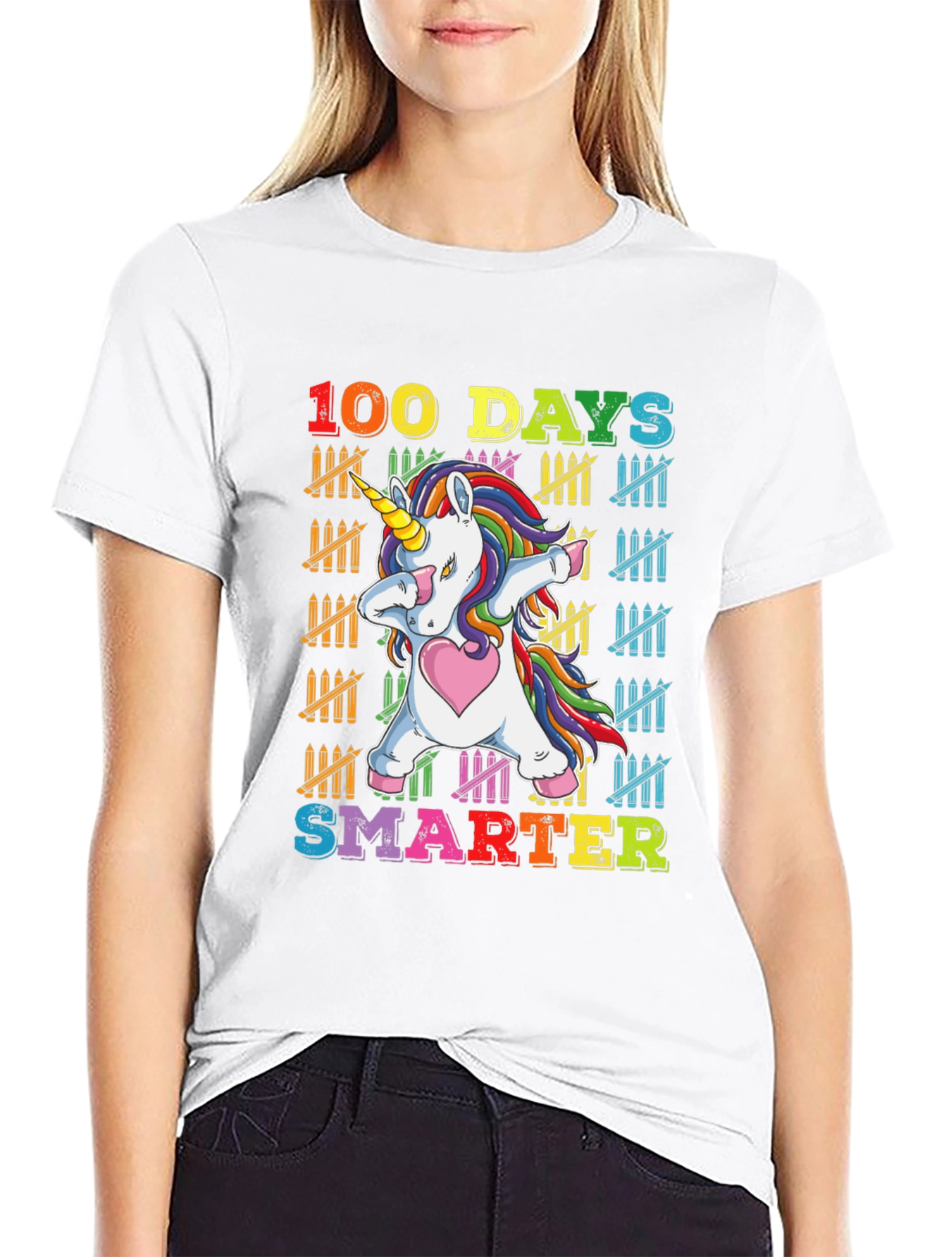 100 Days Smarter Unicorn Dabbing T-Shirt