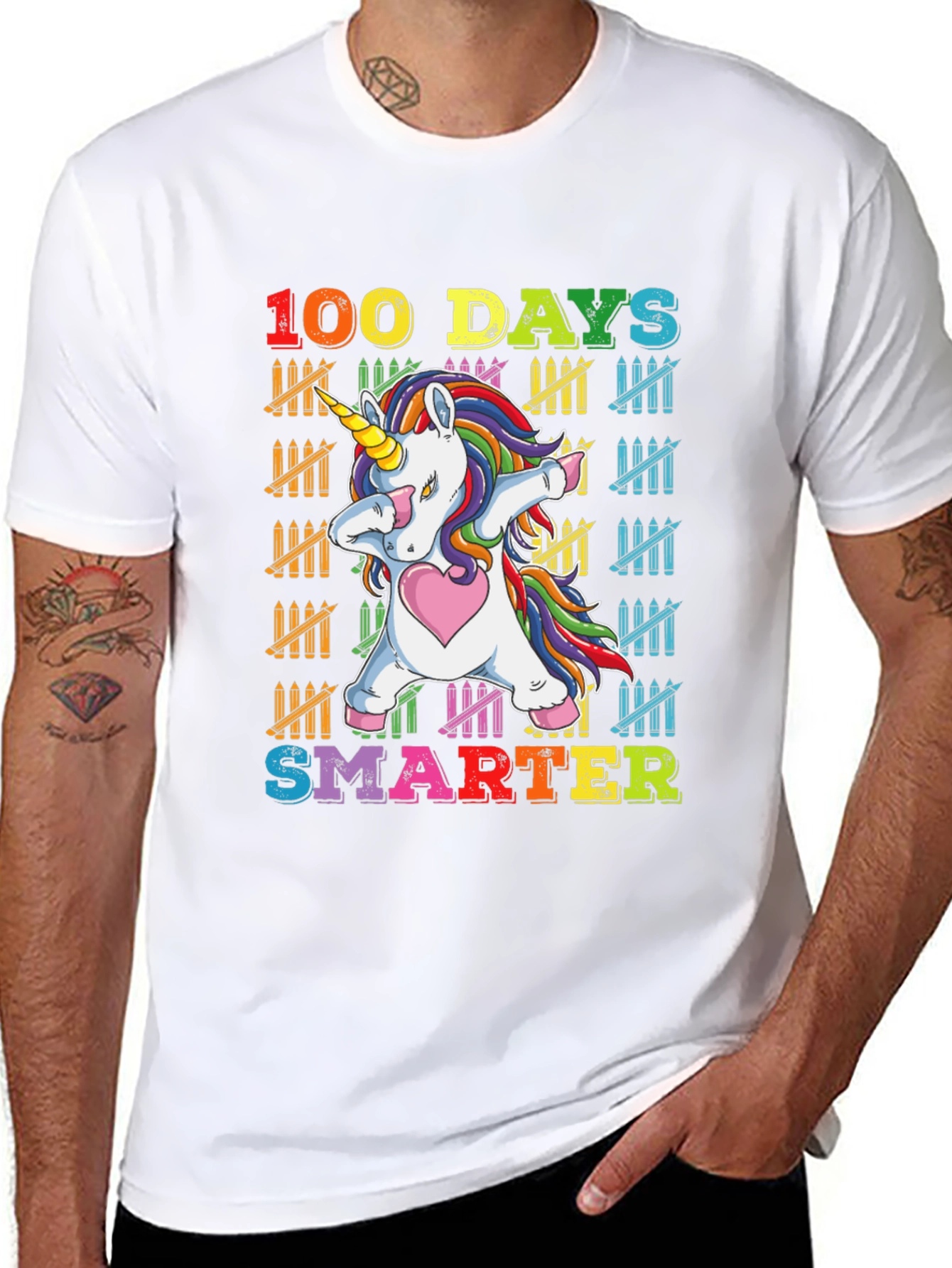 100 Days Smarter Unicorn Dabbing T-Shirt
