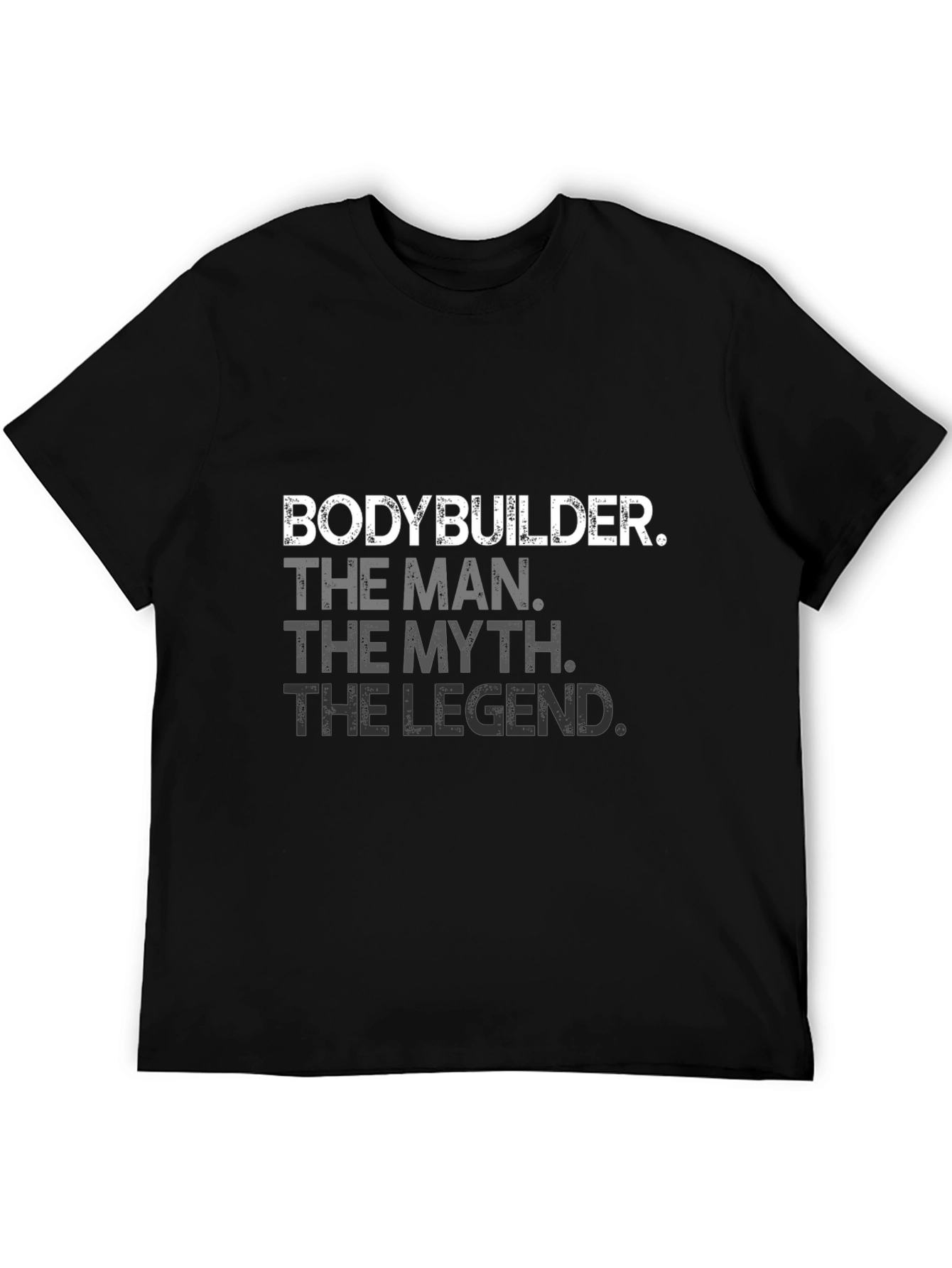Bodybuilder Man Myth Legend Graphic Tee - Black