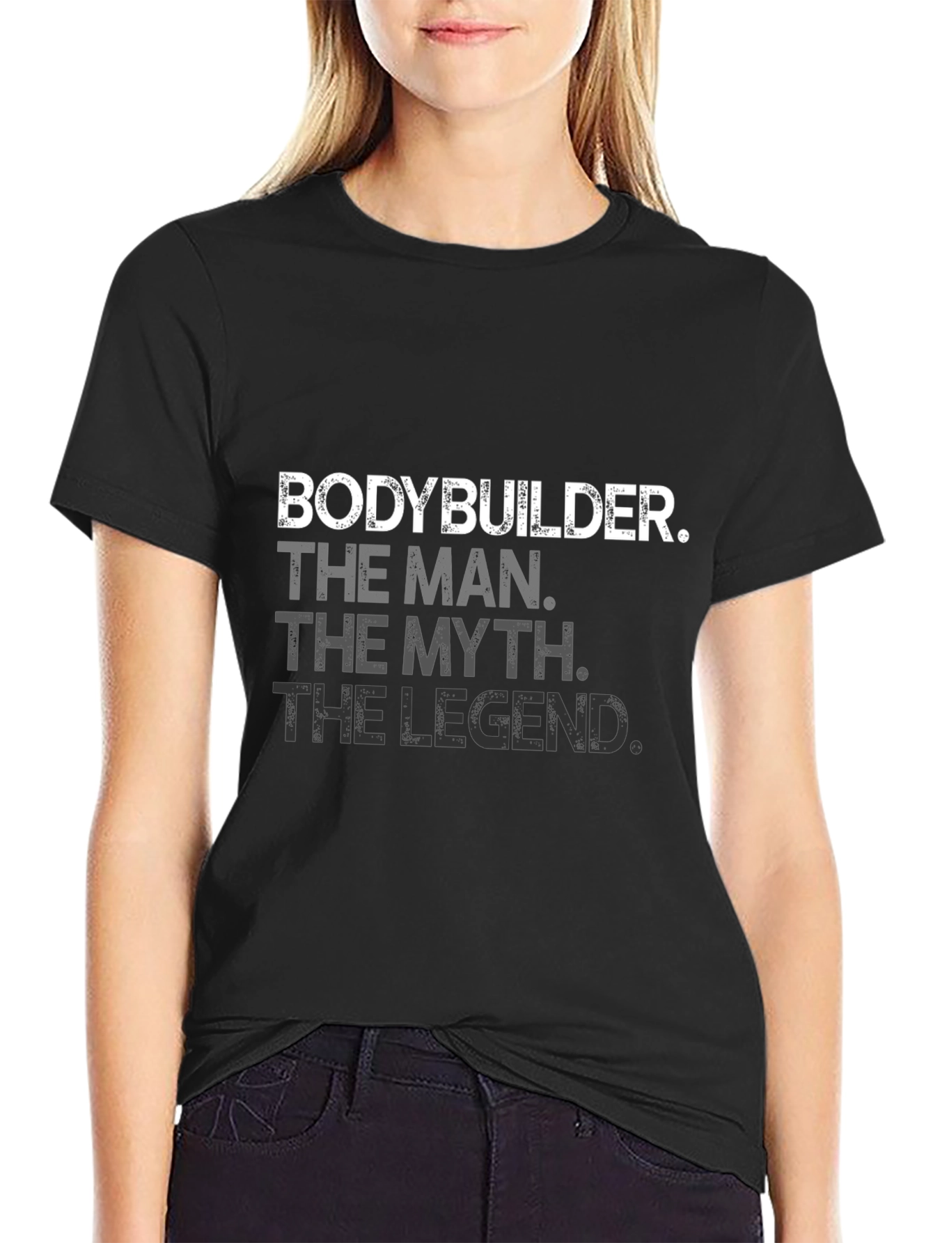 Bodybuilder Man Myth Legend Graphic Tee - Black