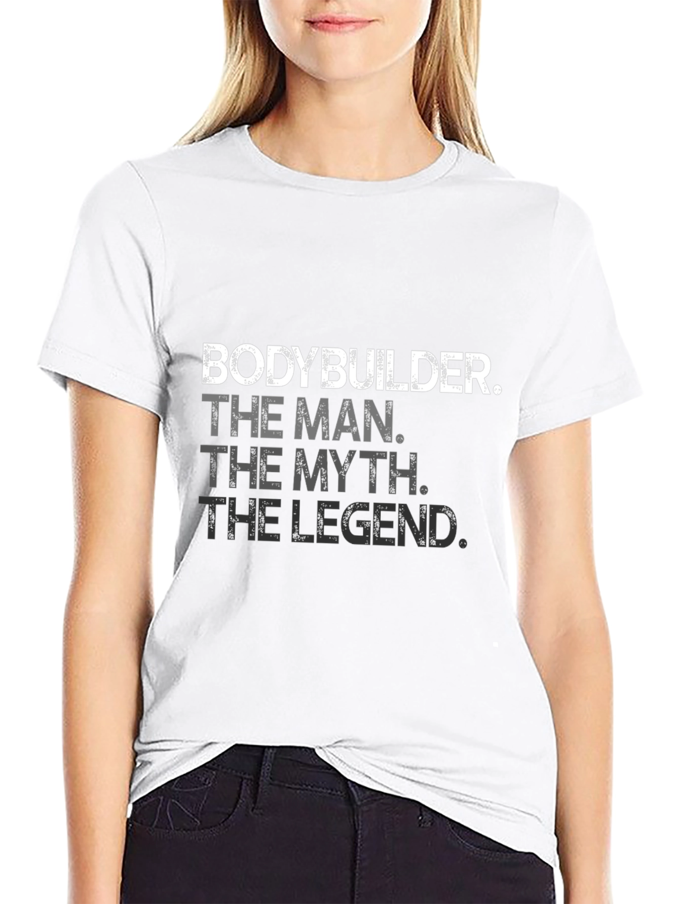 Bodybuilder Man Myth Legend Graphic Tee - Black
