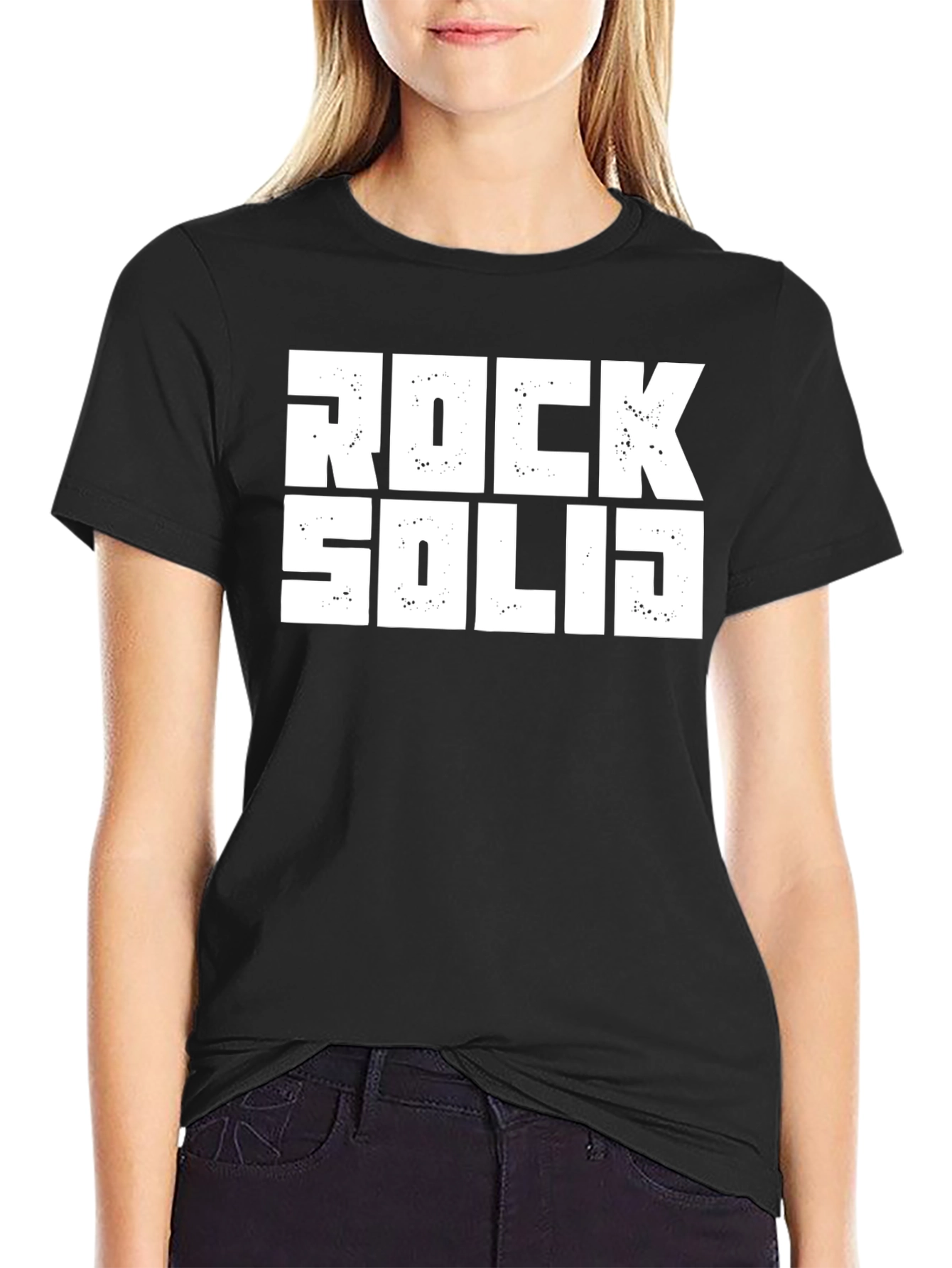 Rock Solid Graphic T-Shirt - Black