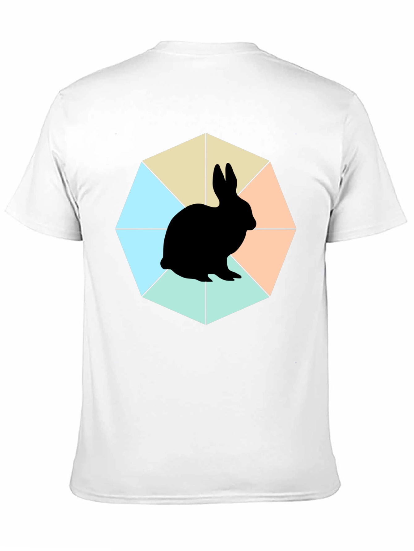 Geometric Bunny Black T-Shirt