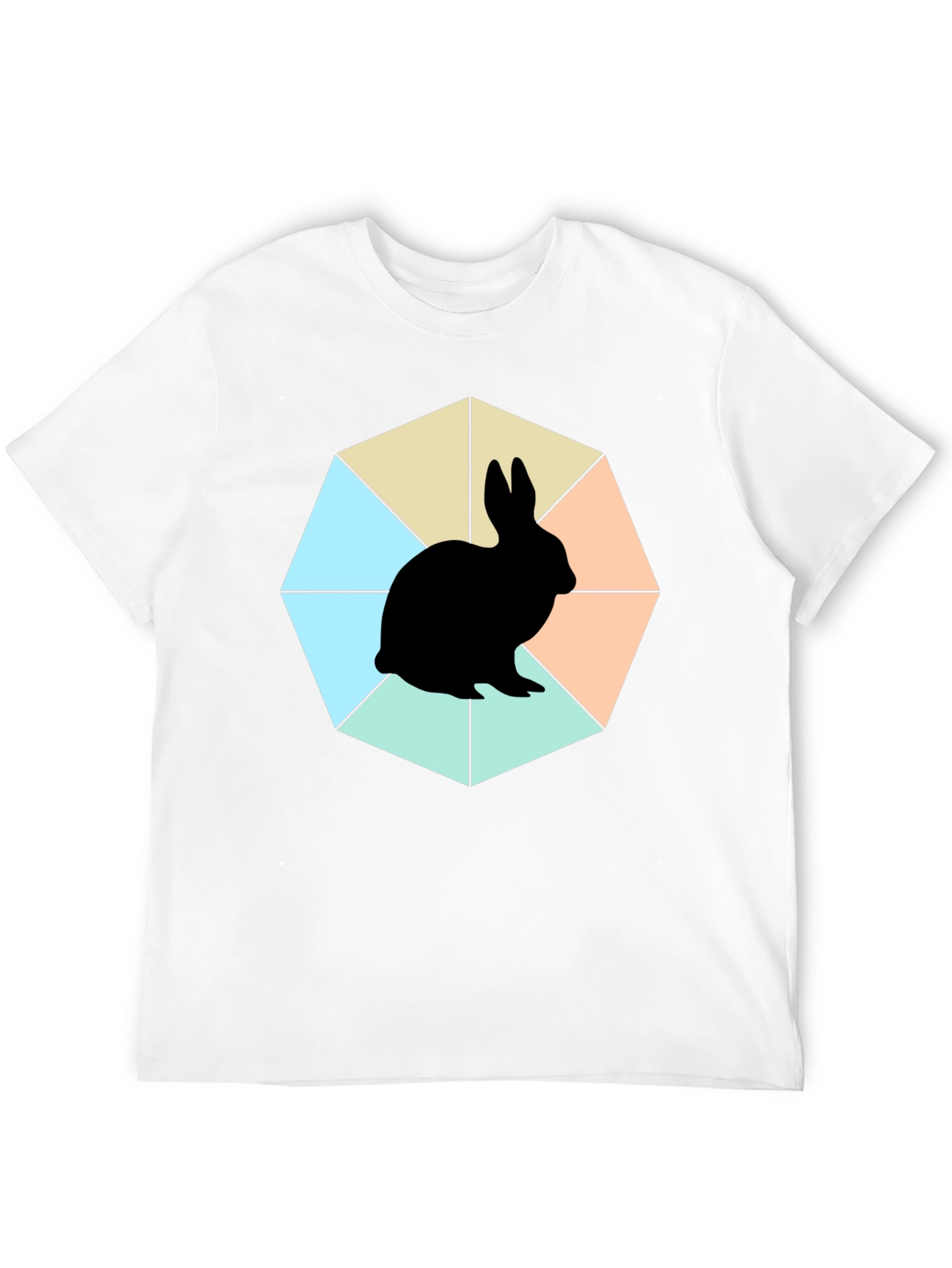 Geometric Bunny Black T-Shirt