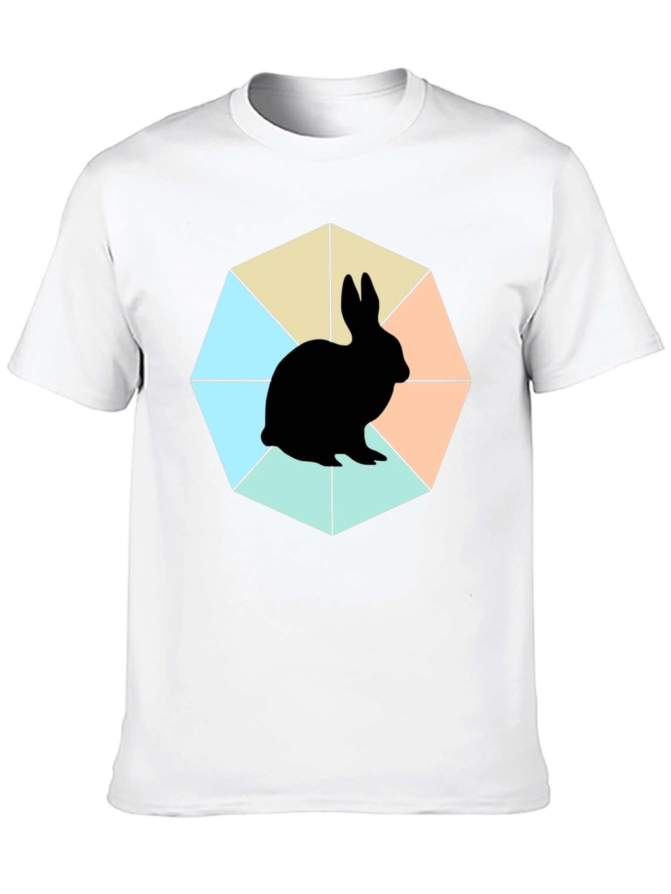Geometric Bunny Black T-Shirt