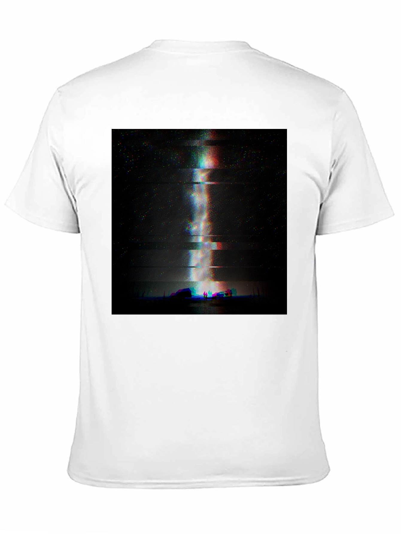 Glitch Art Milky Way Black T-Shirt