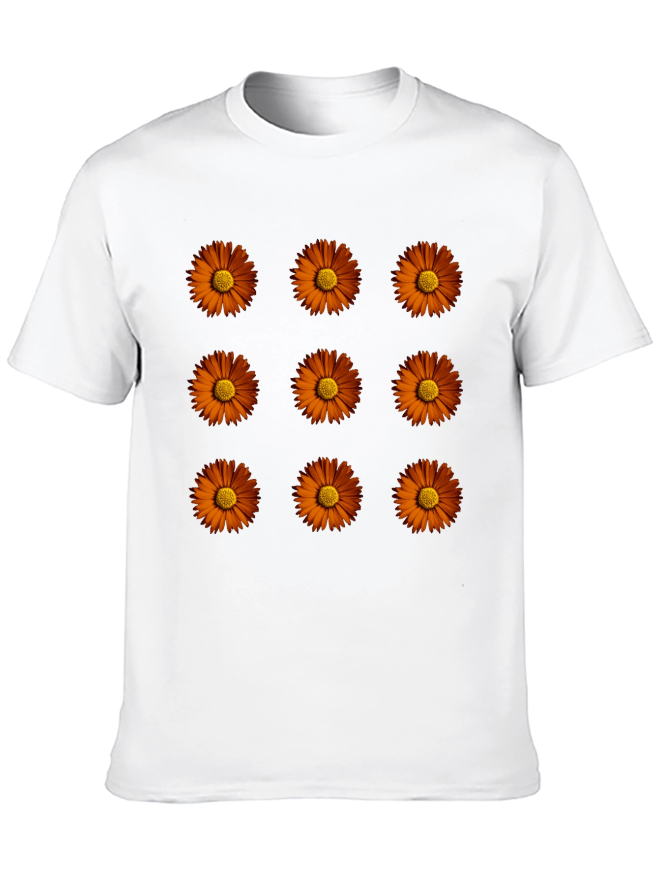 Floral Grid Graphic Tee - Modern Casual Style