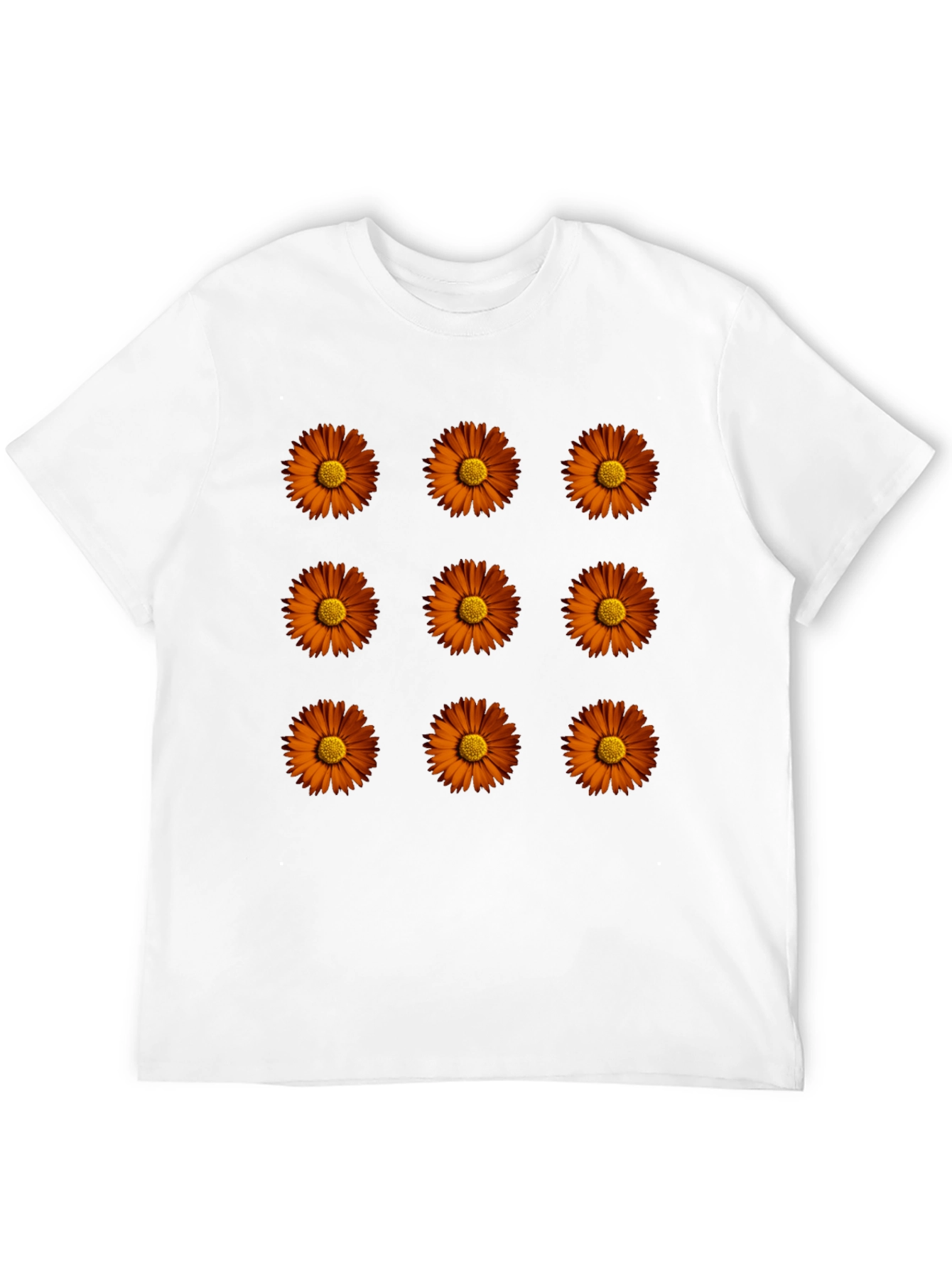 Floral Grid Graphic Tee - Modern Casual Style