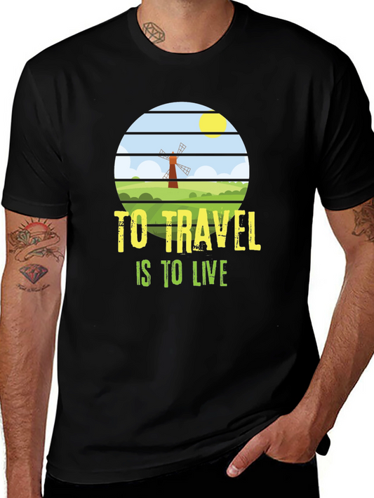 Travel is to Live T-Shirt - Black Graphic Tee