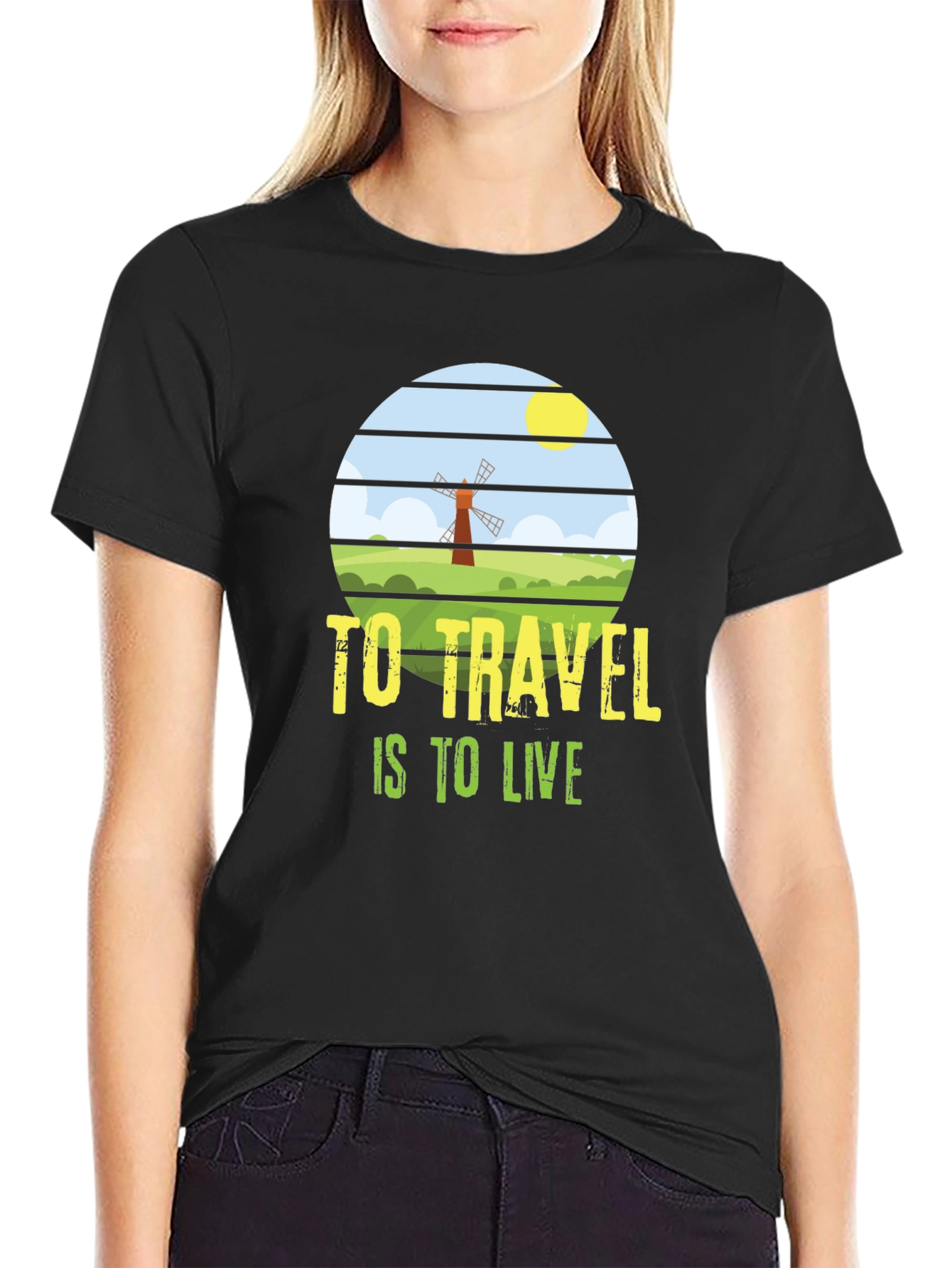 Travel is to Live T-Shirt - Black Graphic Tee